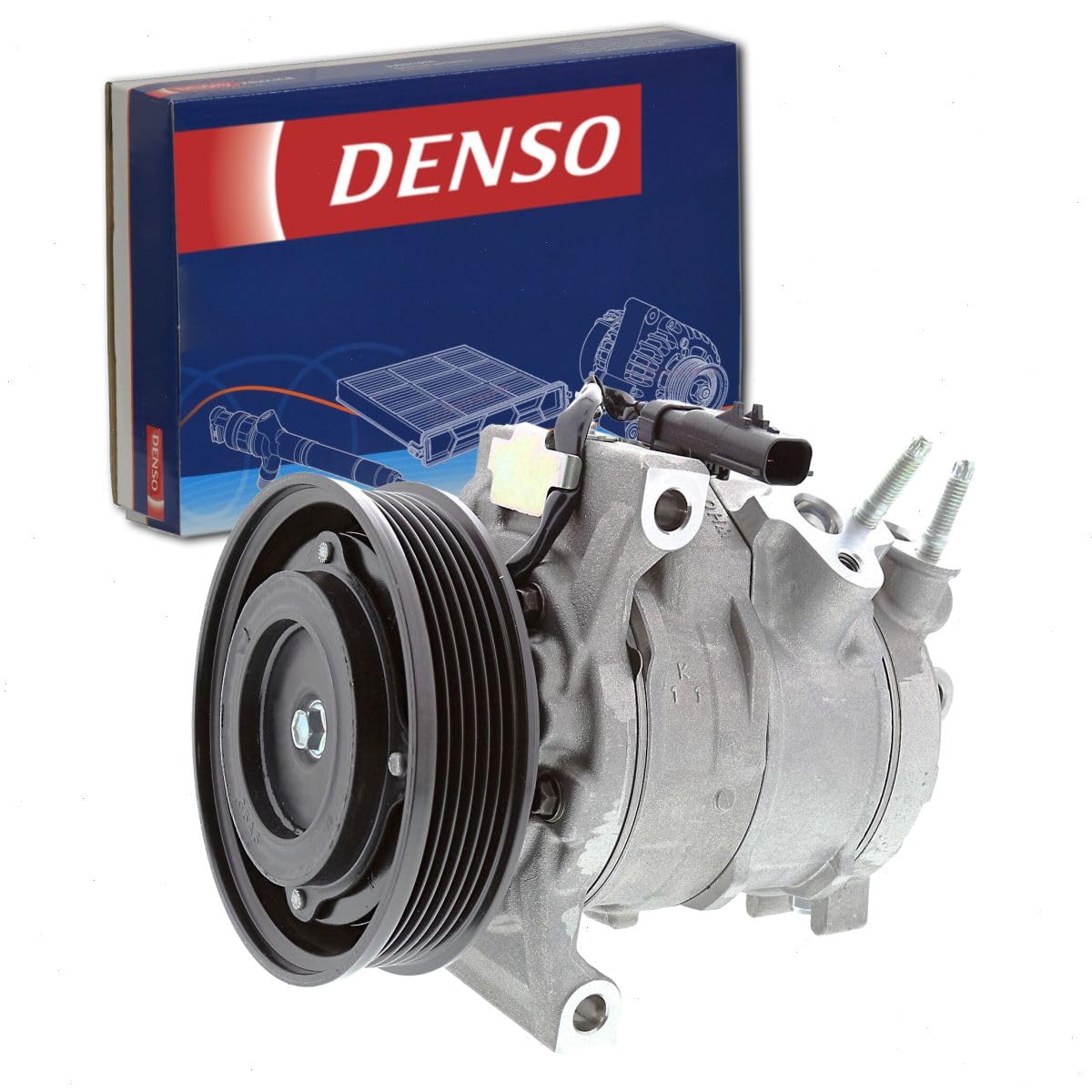 Denso 471-0831 New AC Compressor with Clutch - 1 Pack | High-Performance Auto Air Conditioning Replacement Part for Smooth Cooling | Perfect for Car AC Repair & Maintenance