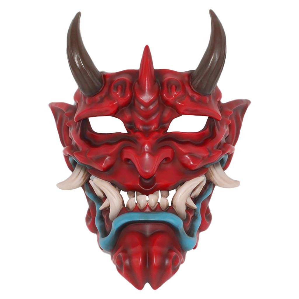 Scary Japanese Prajna Halloween Mask - Horror Costume Accessory for Kids & Adults, Wall Decor, Halloween Party Supplies & DIY Crafts | Perfect for Trick-or-Treating, Haunted Houses & Spooky Decorations