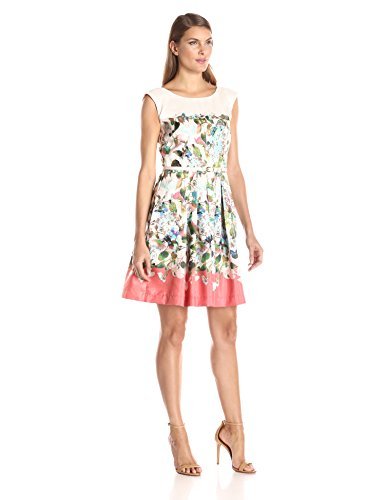 Julian Taylor Women's Belted Floral Print Dress - Elegant Summer Midi Dress for Casual Outings, Office Wear & Special Occasions