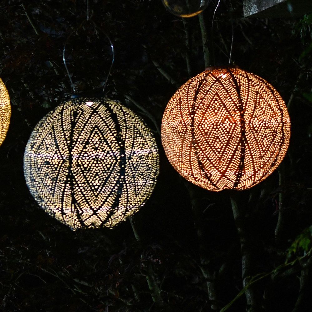 Lumiz 20cm Round Outdoor LED Solar Lantern - Waterproof Garden Lights for Patio, Yard, Pathway & Camping Decor
