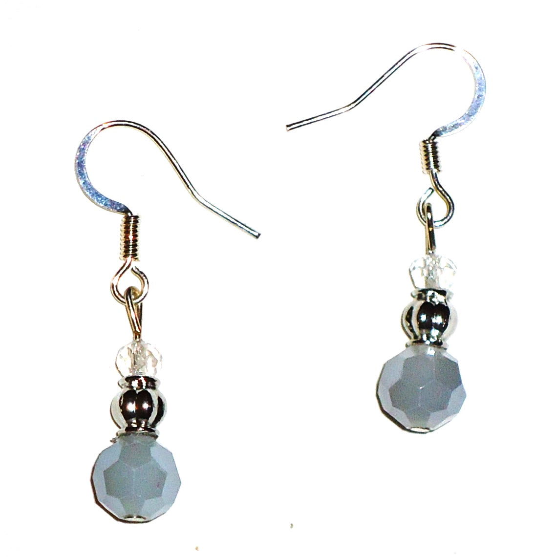 Elegant Gray Milk Glass Earrings for Women - Vintage Dangle Drop Earrings - Perfect for Weddings, Parties & Everyday Wear