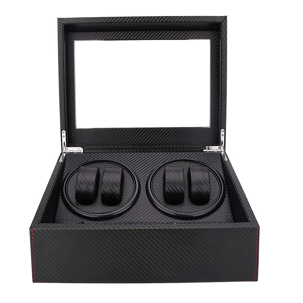 Premium Double Head Automatic Watch Winder Box - 4+6 Slots Rotation Storage Case for Mechanical & Wristwatches (100-240V) | Perfect for Watch Collectors, Travel & Home Display