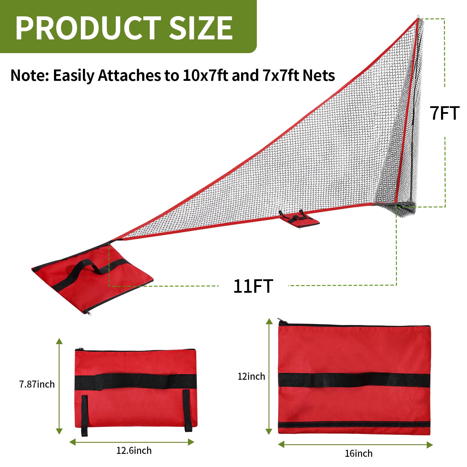 Premium Golf Shank Net Attachment - 7x7ft & 7x10ft Golf Barrier Side Net for Hitting Nets | Indoor/Outdoor Practice | Perfect for Backyard, Driving Range & Home Training