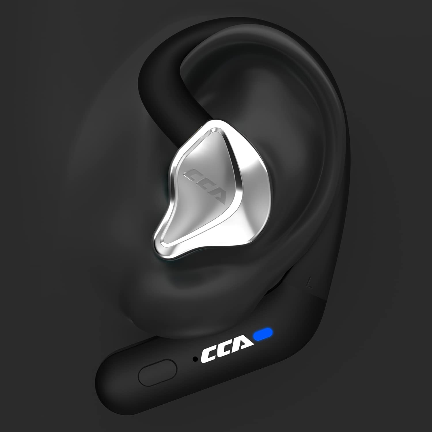 CCA BTX TWS Bluetooth 5.2 Wireless Earbuds Adapter with AptX HiFi Audio & Built-in Mic - Compatible with C12 & Other In-Ear Headphones for Gym, Running & Commuting