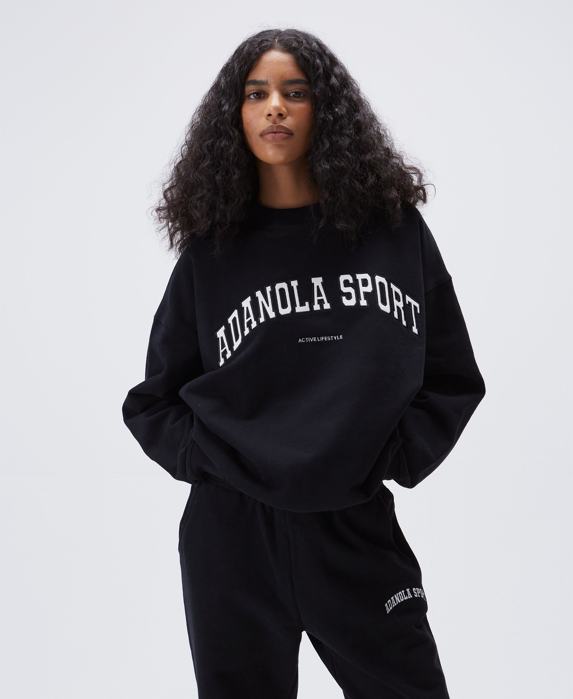 AS Oversized Sweatshirt for Women - Soft Fleece Pullover Hoodie in Black | Cozy Lounge Wear, Casual Street Style & Winter Layering Essential