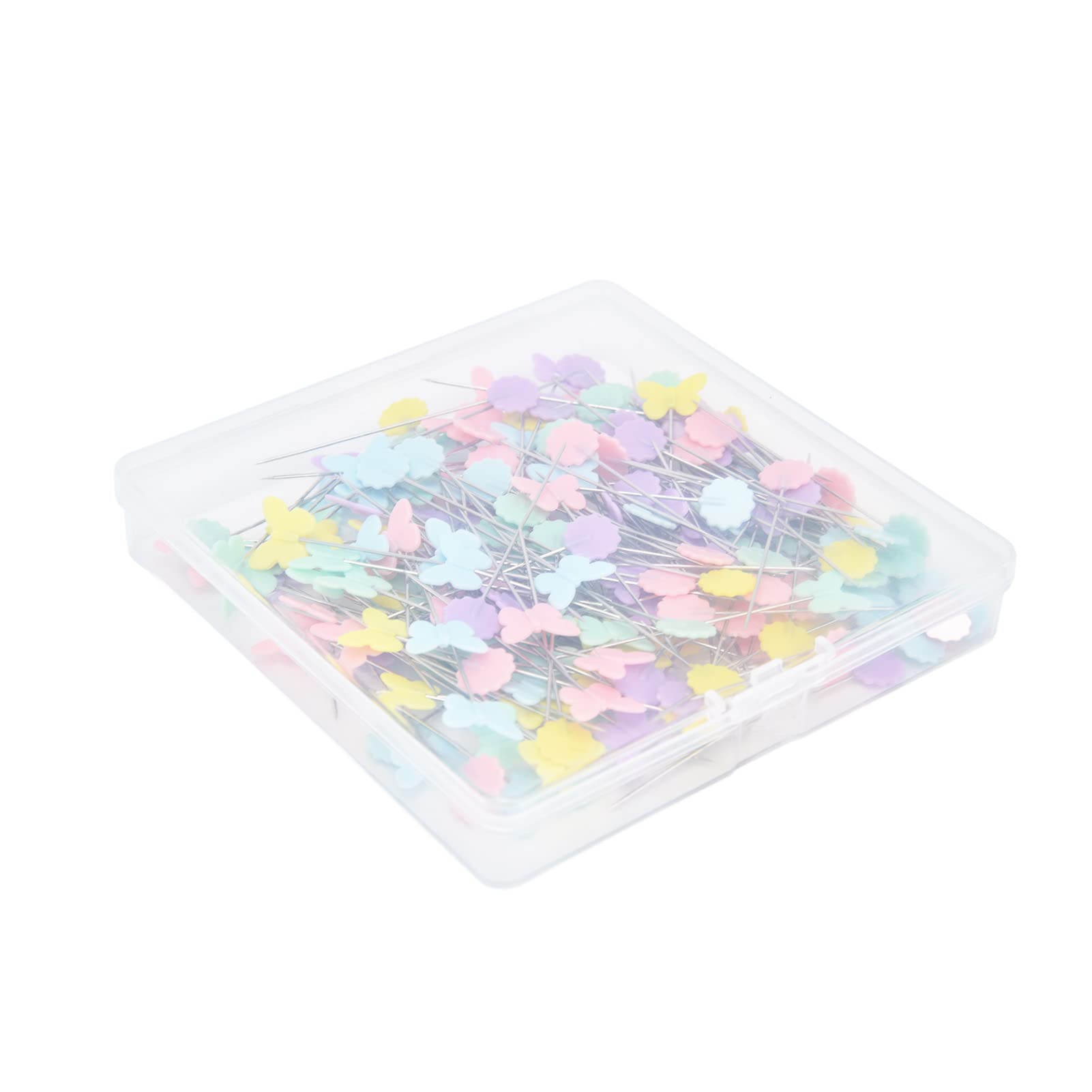 Alinory1 200Pcs Flower Flat Head Straight Pins - 70g Cute Flower Button Head Pins for DIY Crafts, Sewing, Scrapbooking - Perfect for Fabric Art, Quilting, and Handmade Card Making