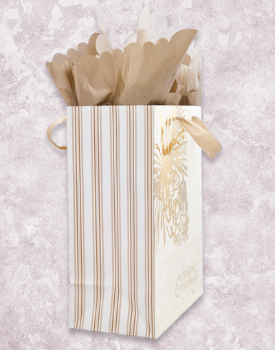 Premium Golden Pine Gift Bags - Elegant Party Favor Bags for Weddings, Baby Showers & Birthday Celebrations | Bulk Packaging for Special Events & Holidays