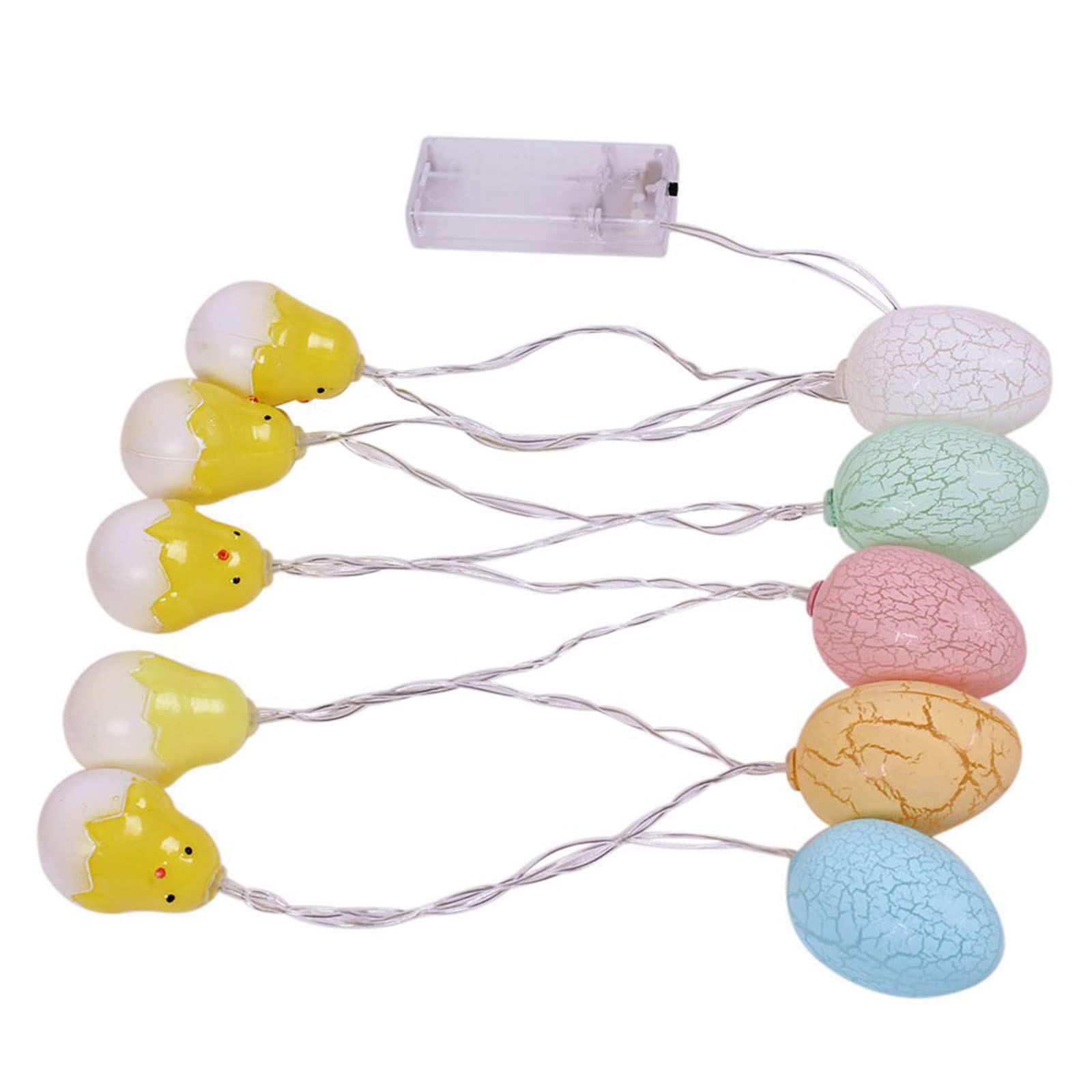 DRYEN 10/20 LED Easter Egg String Lights - Colorful Cracked Egg Decorations for Easter Tree, Home, Party & Banister | Indoor/Outdoor Holiday Lighting for Festive Decor