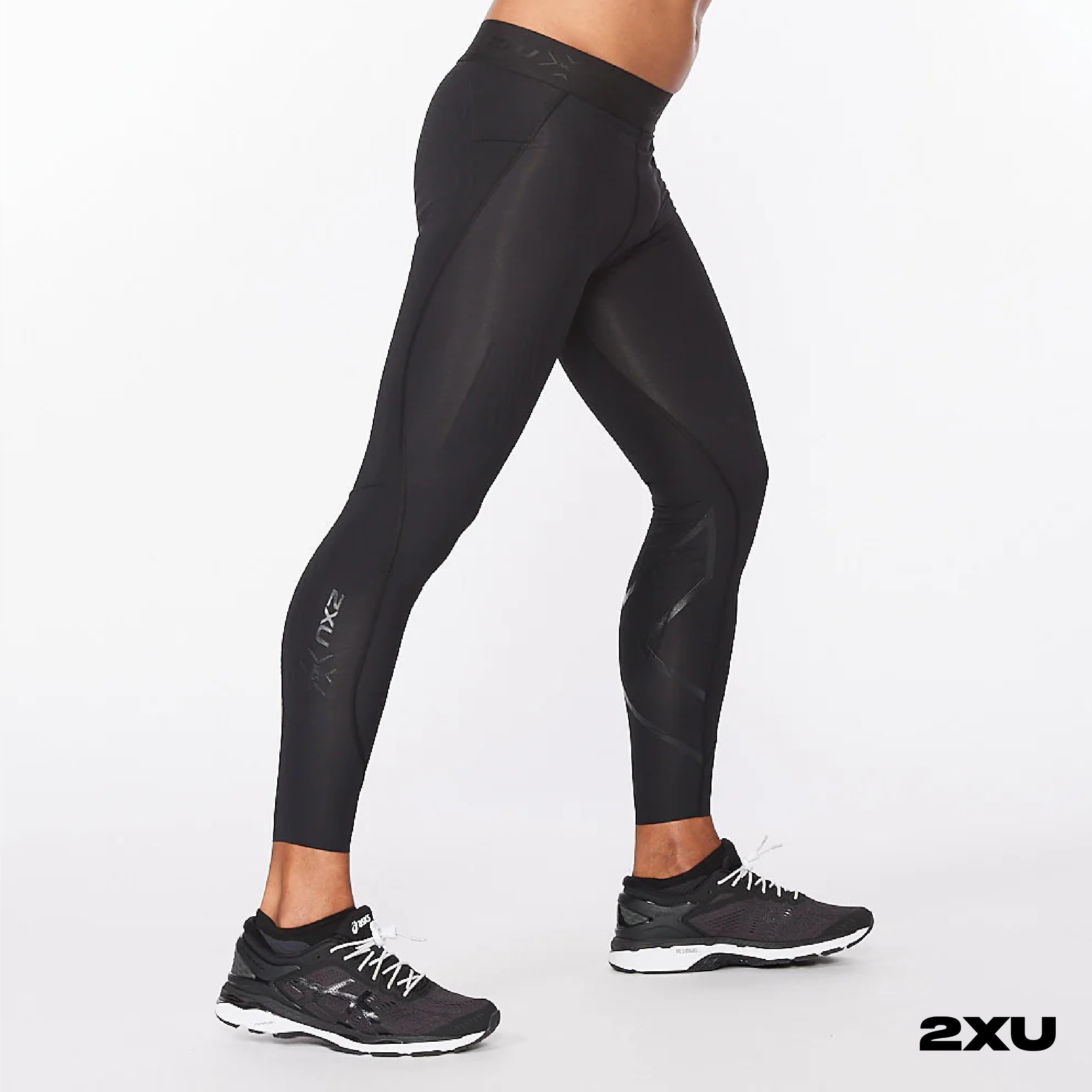 2XU Men's Force Compression Tights - High Performance Workout Leggings for Running, Cycling & Gym Training - Reduce Muscle Fatigue & Improve Recovery