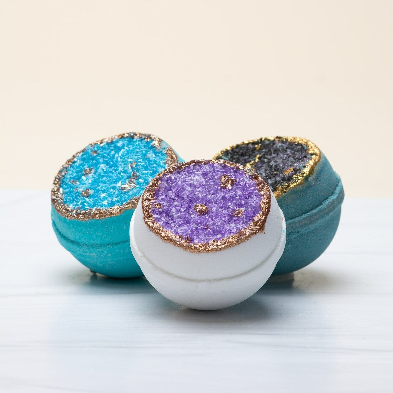 Calming Geode Bath Bomb Set for Stress Relief & Relaxation - Perfect for Spa Nights, Self-Care, and Gift Giving