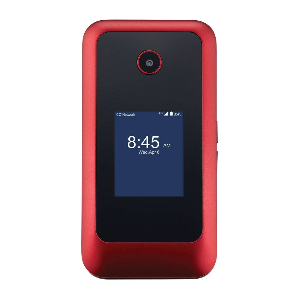 Consumer Cellular Verve Snap (8GB) Flip Phone in Red - Compact & Easy-to-Use Senior Flip Phone with Large Buttons for Clear Calls - Perfect for Elderly Users & Emergency Communication
