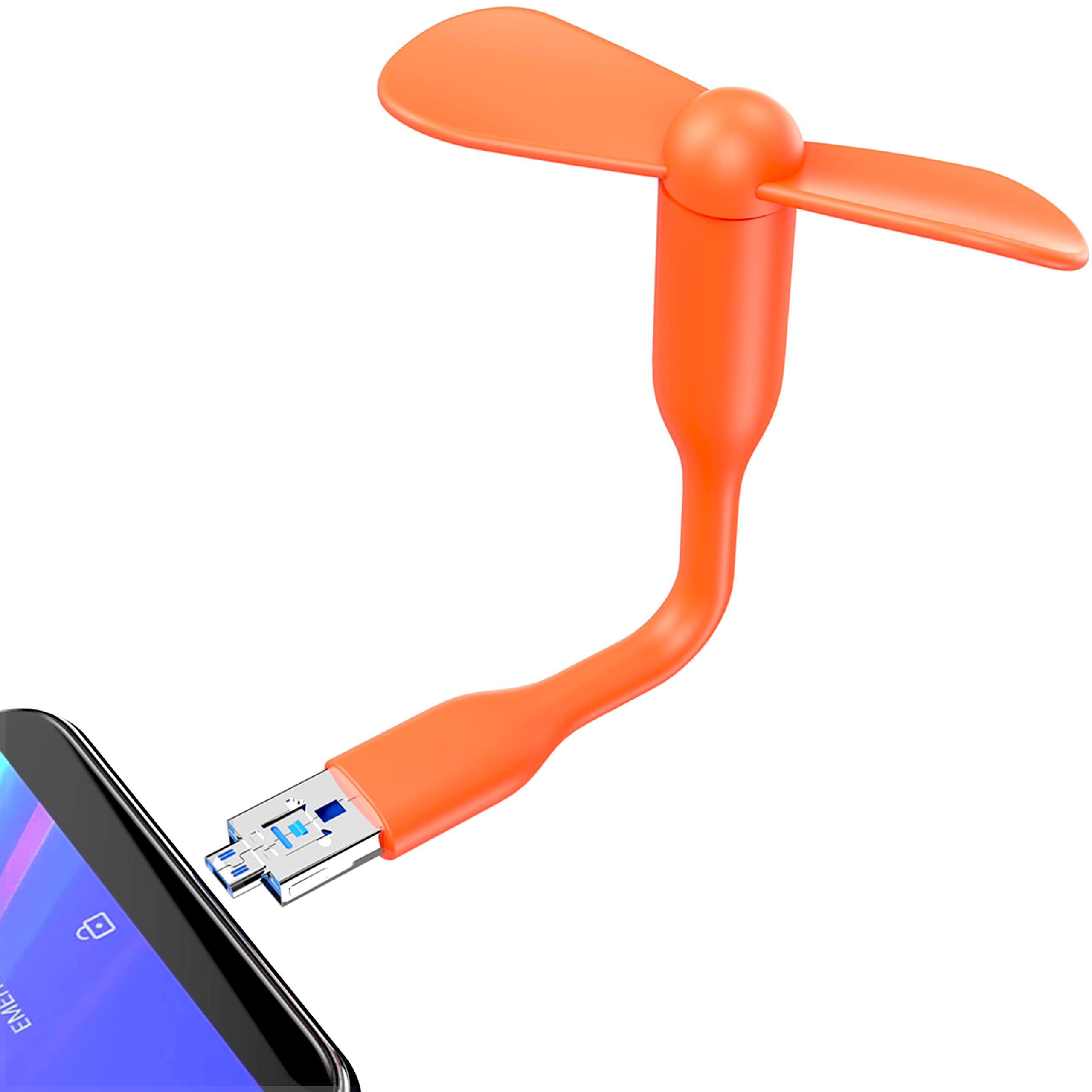 NEWTOP Mini USB & OTG Pocket Fan - Portable Adjustable Flexible Cooling Fan for Smartphone, Laptop, Travel - Ideal for Office, Home, Outdoor & Car Use - Stay Cool While Working, Gaming or Traveling