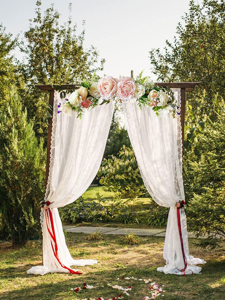 Artificial Rose Lintel Wreaths - Silk Flower Swag Garland for Wedding Arch, Door Decor, Party Backdrop | Elegant Floral Decor for Weddings, Home & Events (Rose #1)