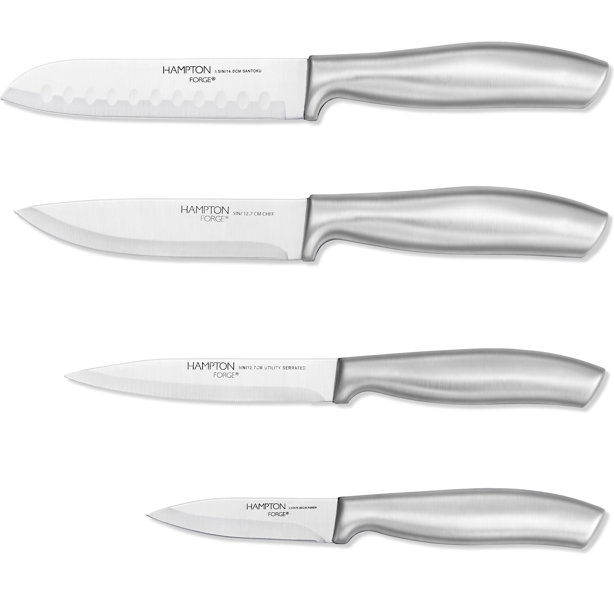 Premium Kobe 5-Piece Stainless Steel Knife Block Set - Chef Knife, Utility Knife, Paring Knife, Steak Knives - Perfect for Home Kitchen, Cooking & Gift Giving