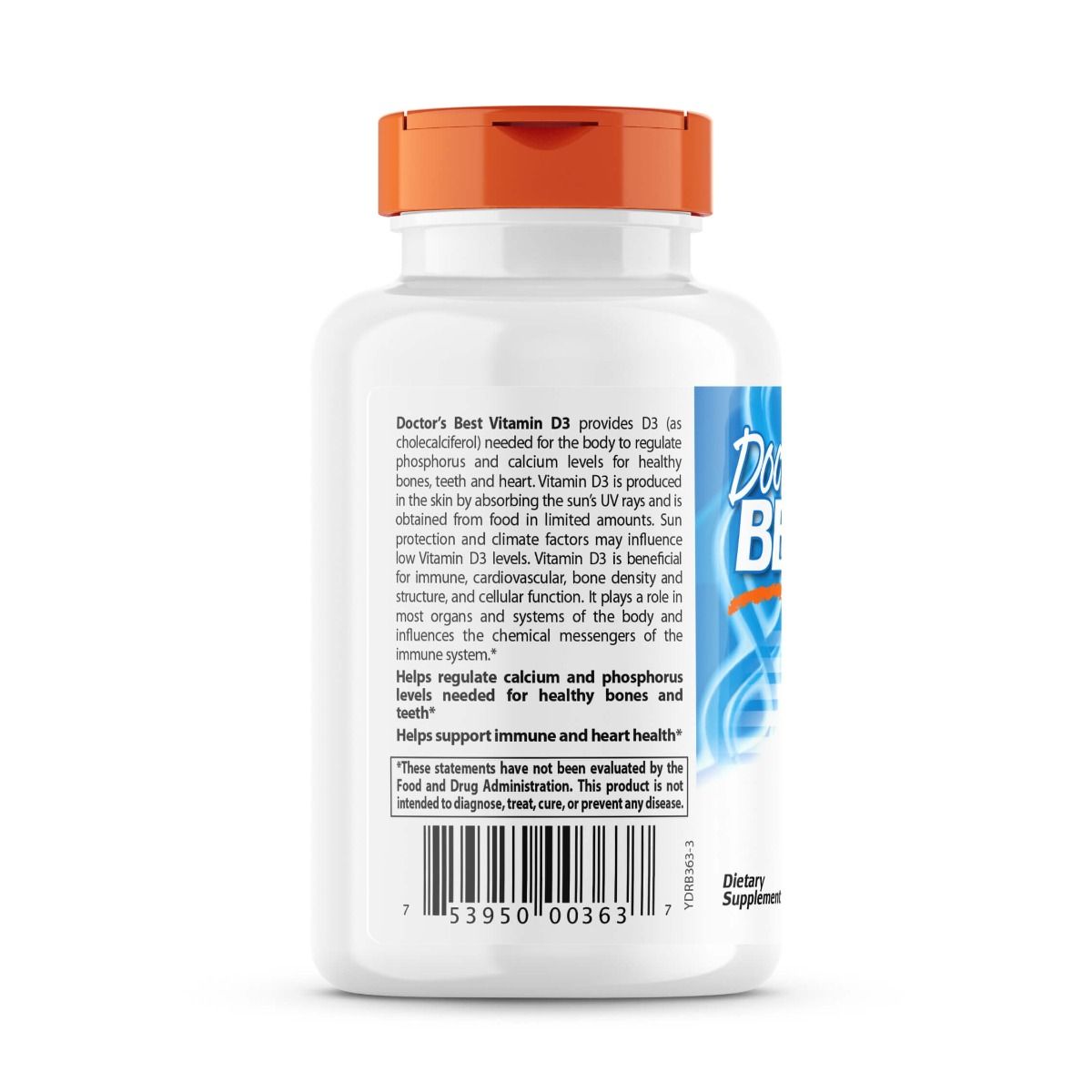 Doctor's Best High Potency Vitamin D3 125 mcg (5,000 IU) - 720 Softgels for Immune Support, Bone Health & Mood Enhancement - Perfect for Daily Supplementation & Winter Wellness