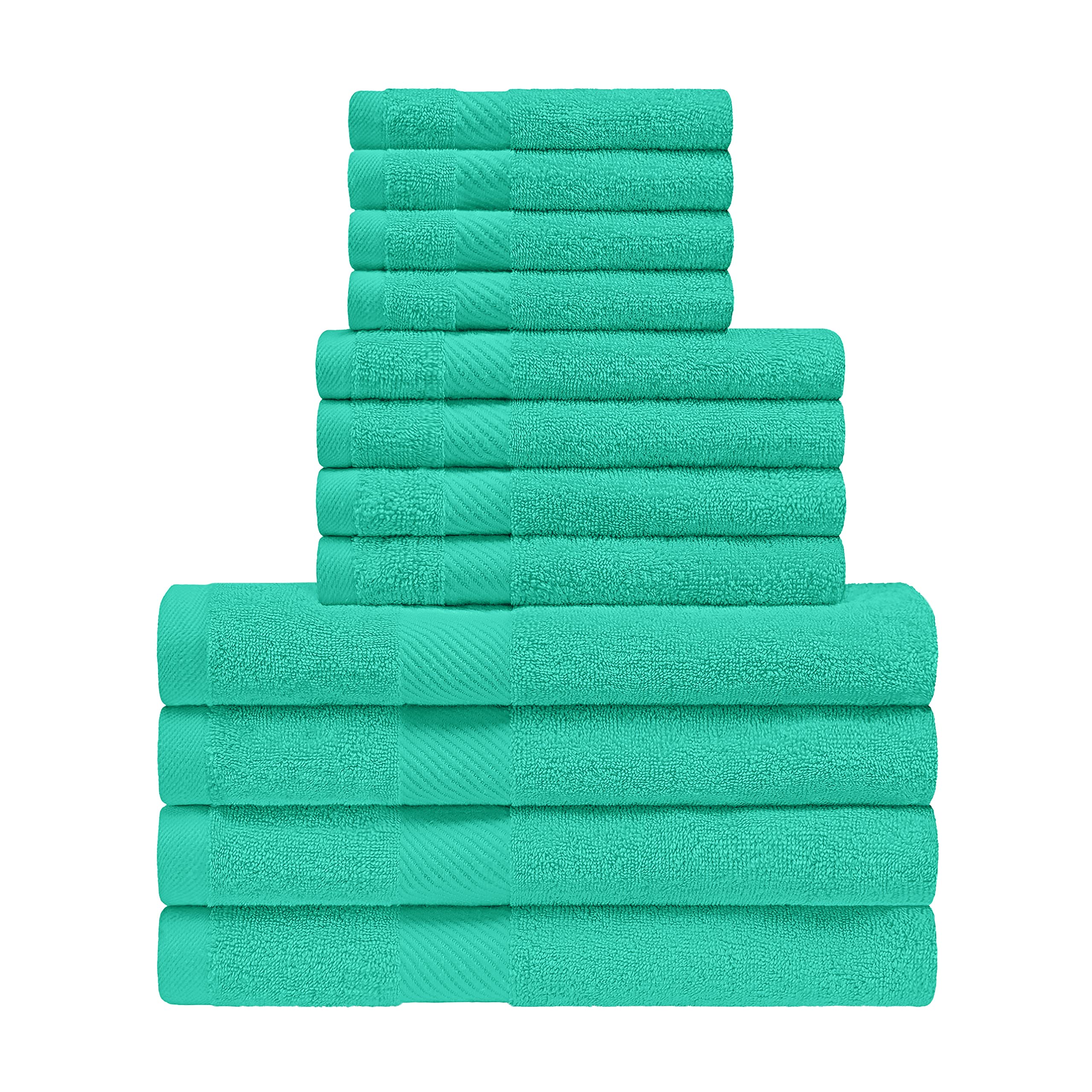 Premium 12-Piece Kendell Bath Towel Set - Ultra Absorbent & Quick Drying Hotel Quality Towels (4 Face, 4 Hand, 4 Bath) | Capri Breeze Collection in Sage Green | Perfect for Spa, Bathroom & Luxury Home Use