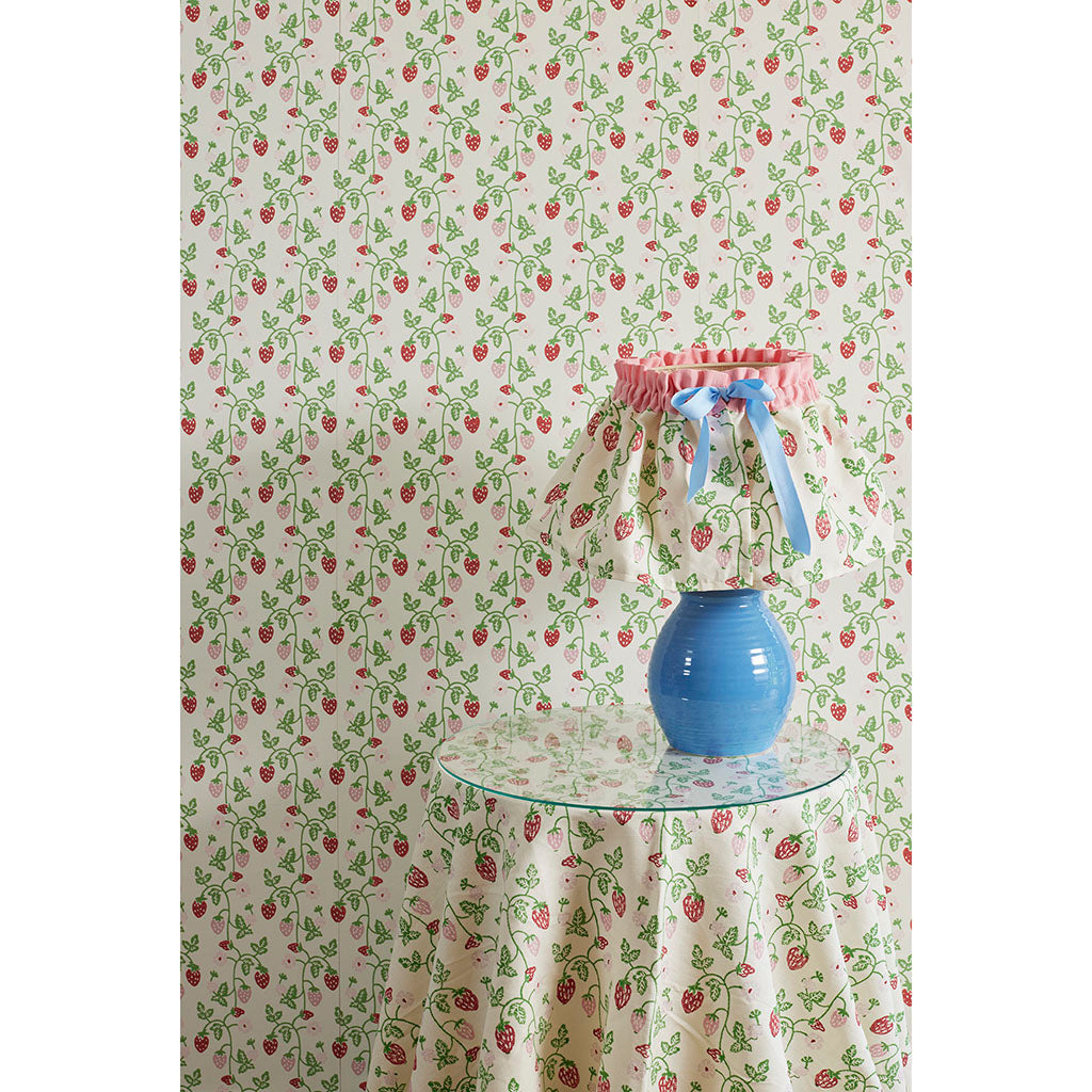 Strawberry Wallpaper Grass - Self-Adhesive Peel and Stick Wallpaper for Bedroom, Nursery, Kitchen - Perfect for Home Decor, Accent Walls & DIY Projects