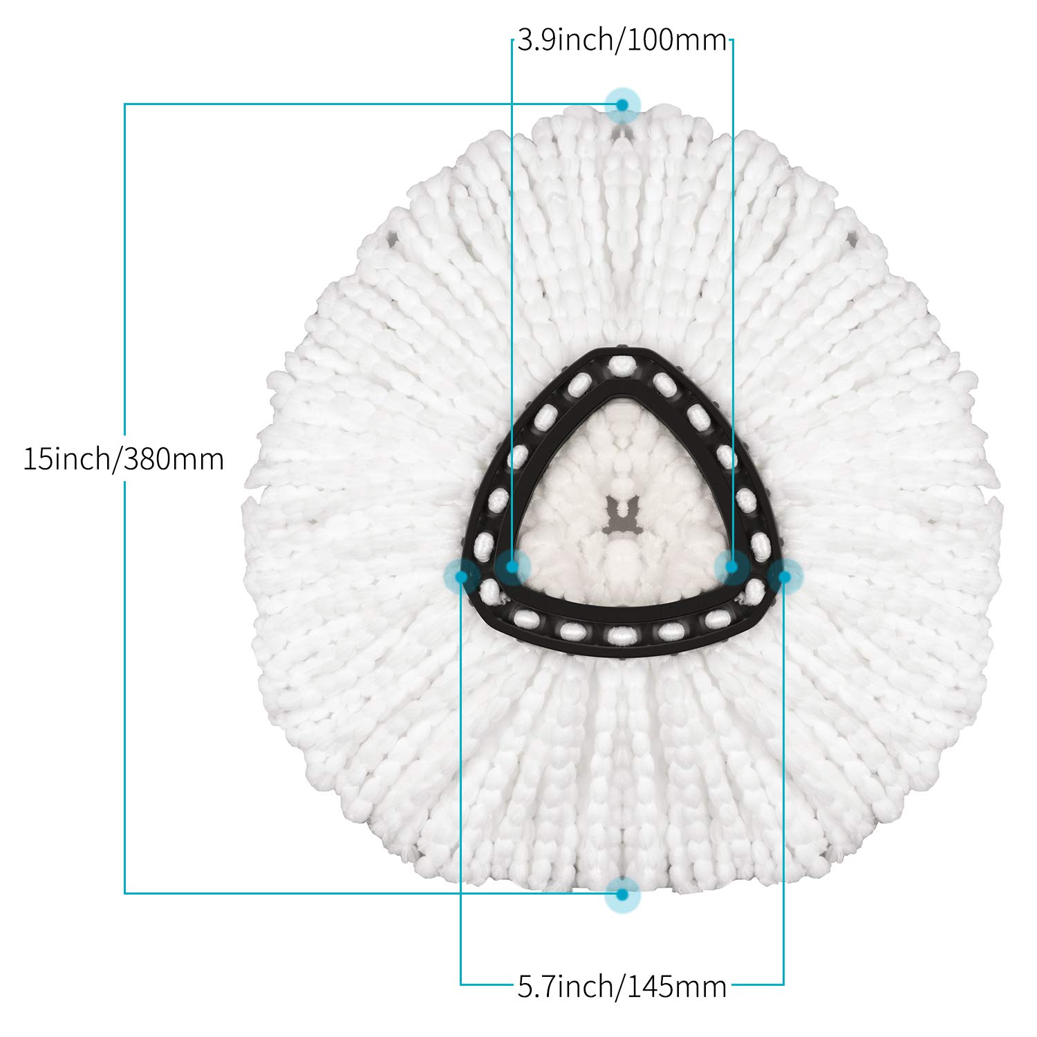 2 Pack EasyWring Spin Mop Replacement Heads - Microfiber Mop Refills for Deep Cleaning Floors, Tiles & Hardwood - Compatible with Most Spin Mops (Perfect for Kitchen, Bathroom & Pet Hair Cleaning)