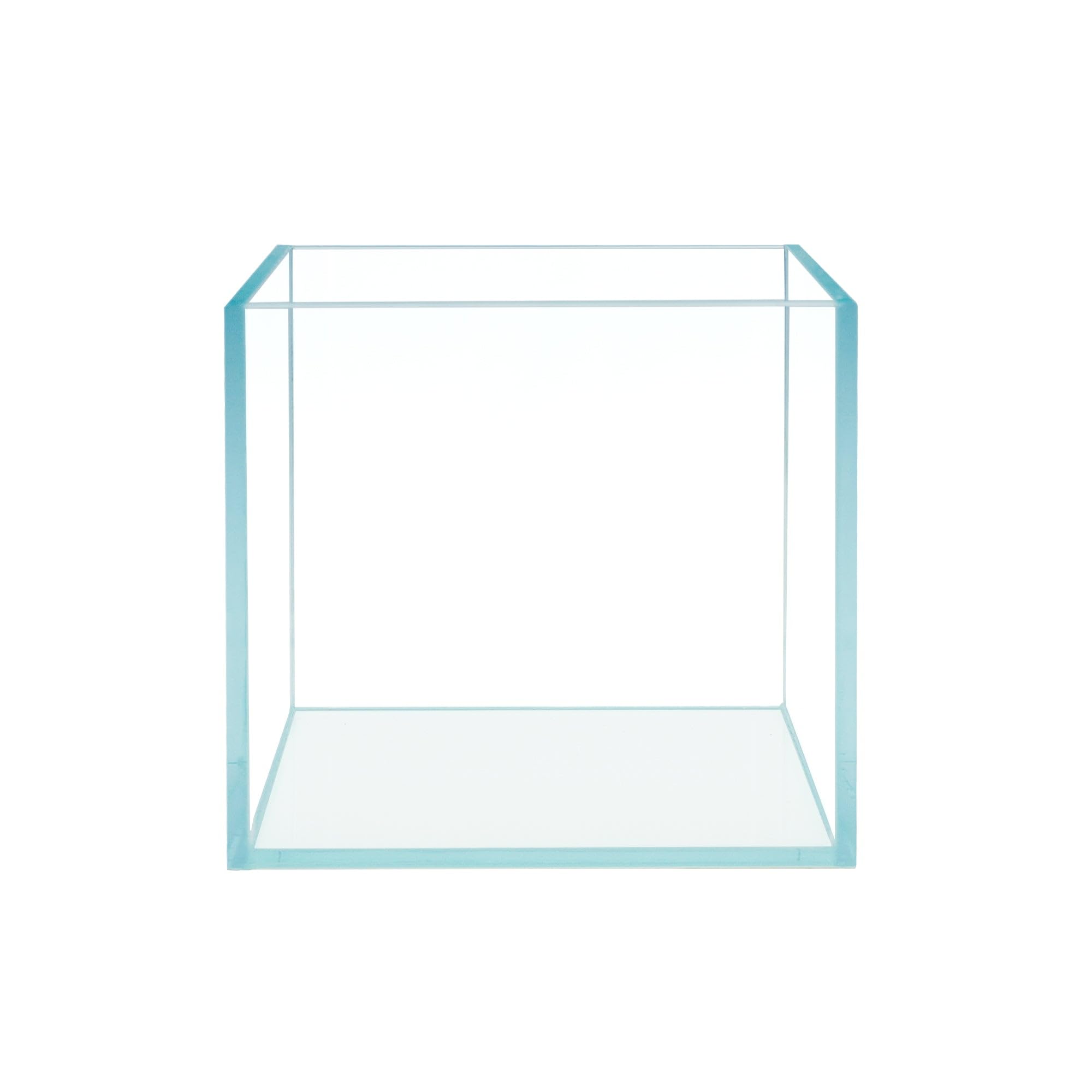 Premium 5mm Low Iron Glass Cube Rimless Frameless Aquarium - Ultra Clear All Glass Fish Tank with White Leveling Mat & Optional Lids - Perfect for Home Office Desktop, Zen Decor, Nano Shrimp & Betta Fish Tanks