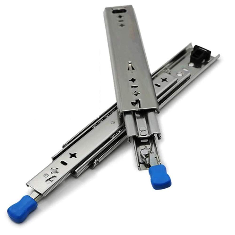 Heavy Duty Drawer Slides 32 Inch - 120kg Load Capacity Side Mount Drawer Runners - Silver Metal Keyboard Shelf Slides (1 Pair) - Perfect for Office Desks, Kitchen Cabinets & Workshop Storage