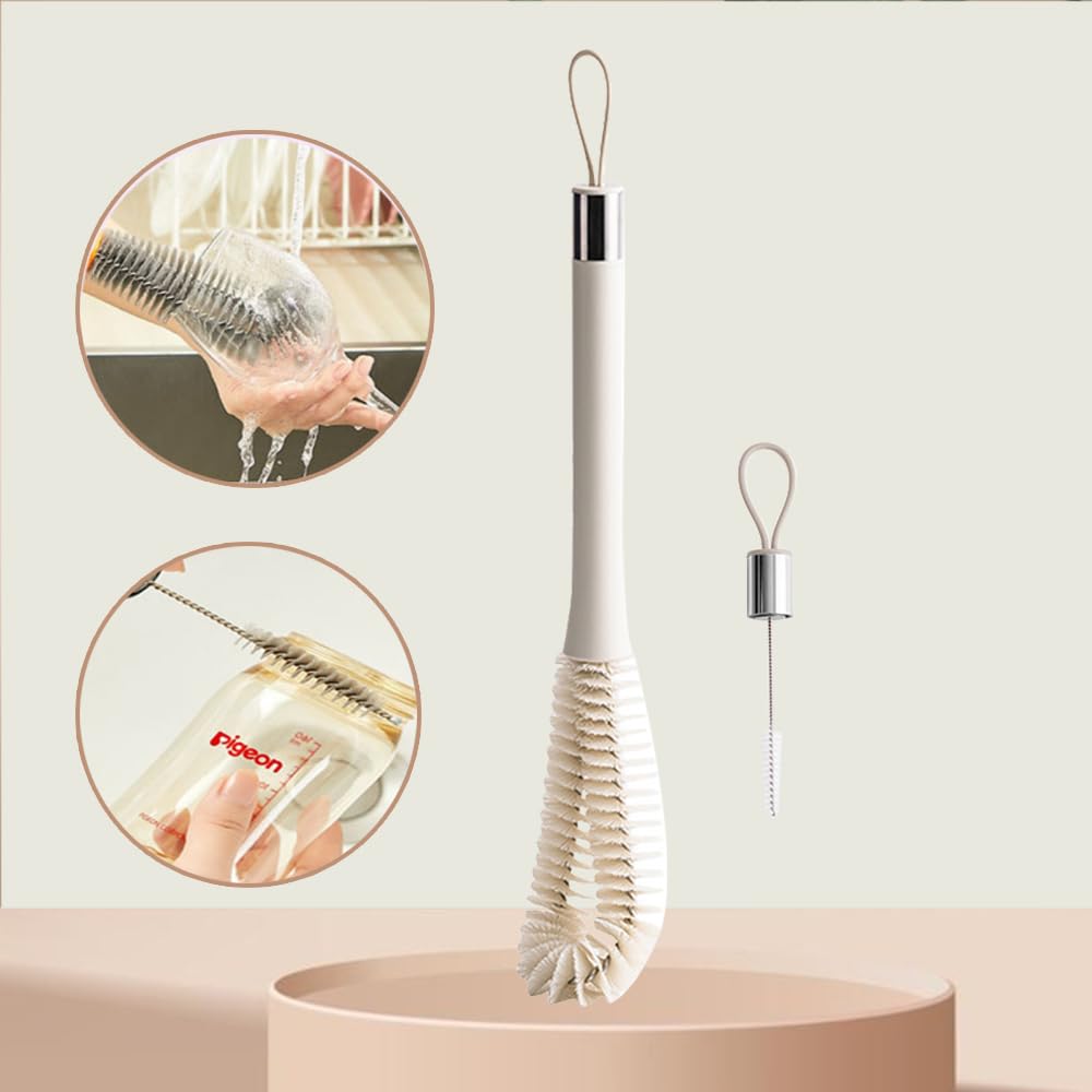 2 Pack Long Handle Cup & Bottle Cleaning Brushes - Multi-Functional Kitchen Scrubber for Mugs, Pitchers, Insulated Tumblers & Hard-to-Reach Crevices - Perfect for Home, Office & Travel Use