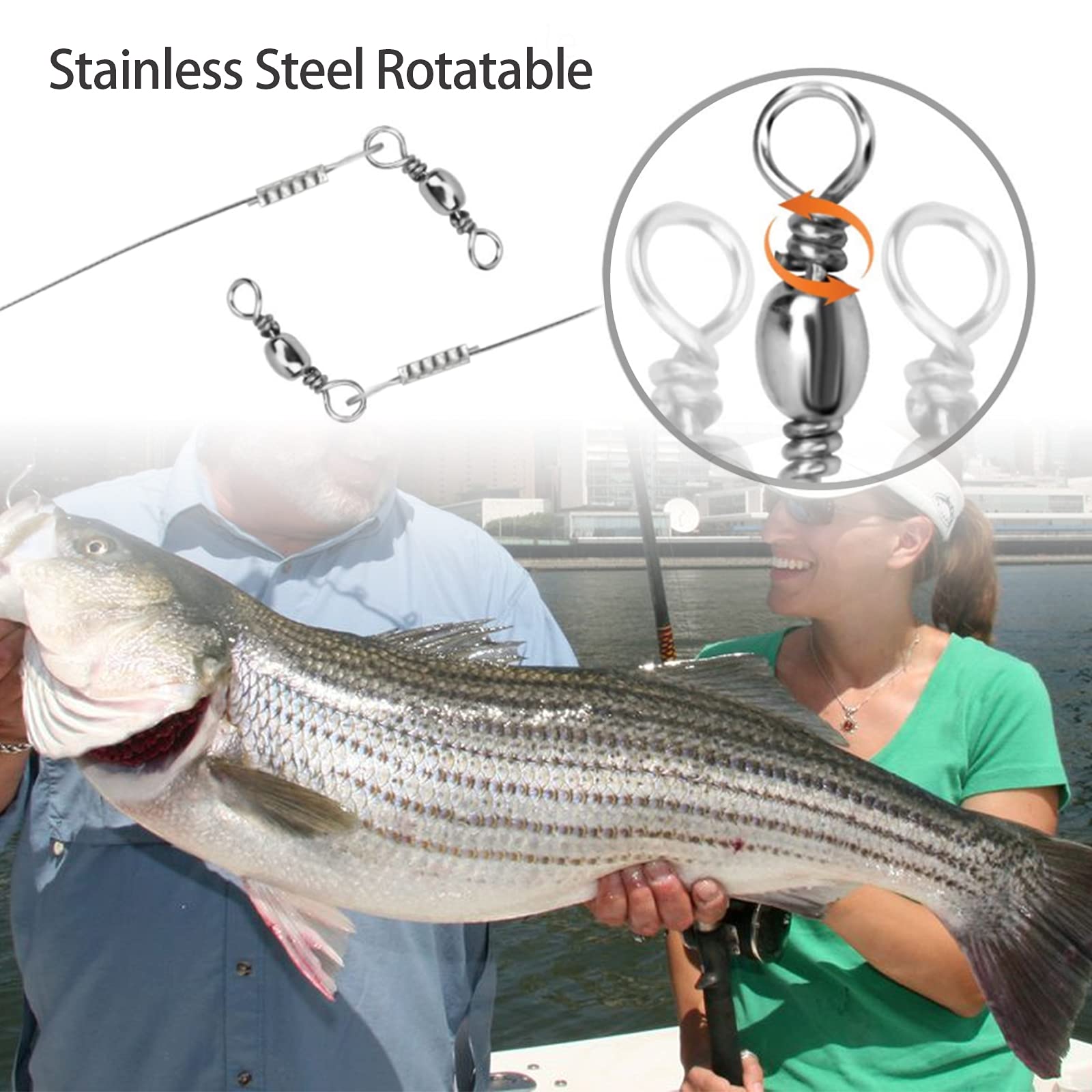 Saltwater Steel Circle Hook Rigs - Octopus Offset Fishing Hooks with Leader Wire for Catfish & Bass | Saltwater & Freshwater Fishing Gear for Surf, Pier & Boat Angling