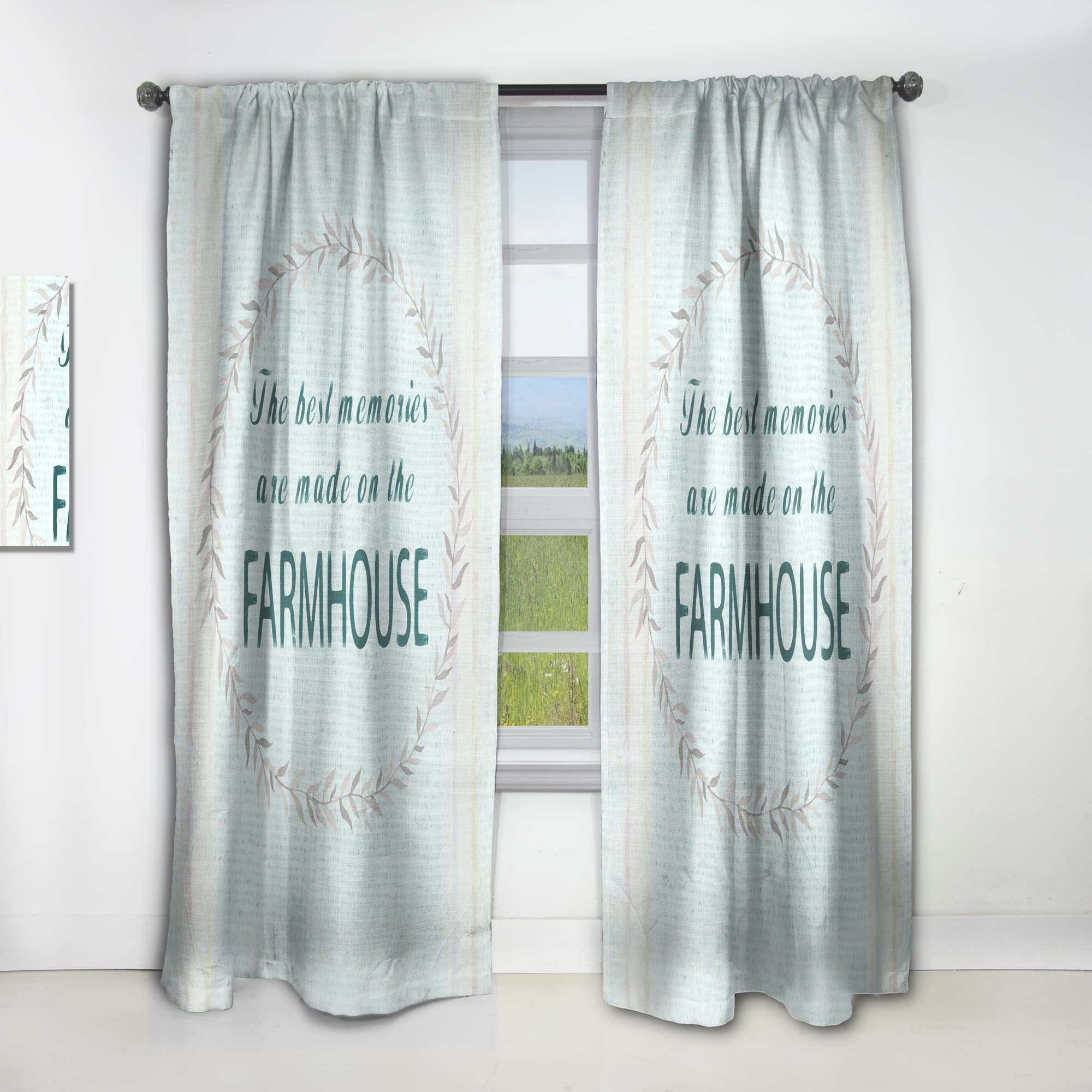 Farmhouse Floral Blackout Curtains - Thermal Insulated Single Panel 52x90 - Elegant Window Drapes for Bedroom & Living Room - Perfect for Home Decor & Light Control