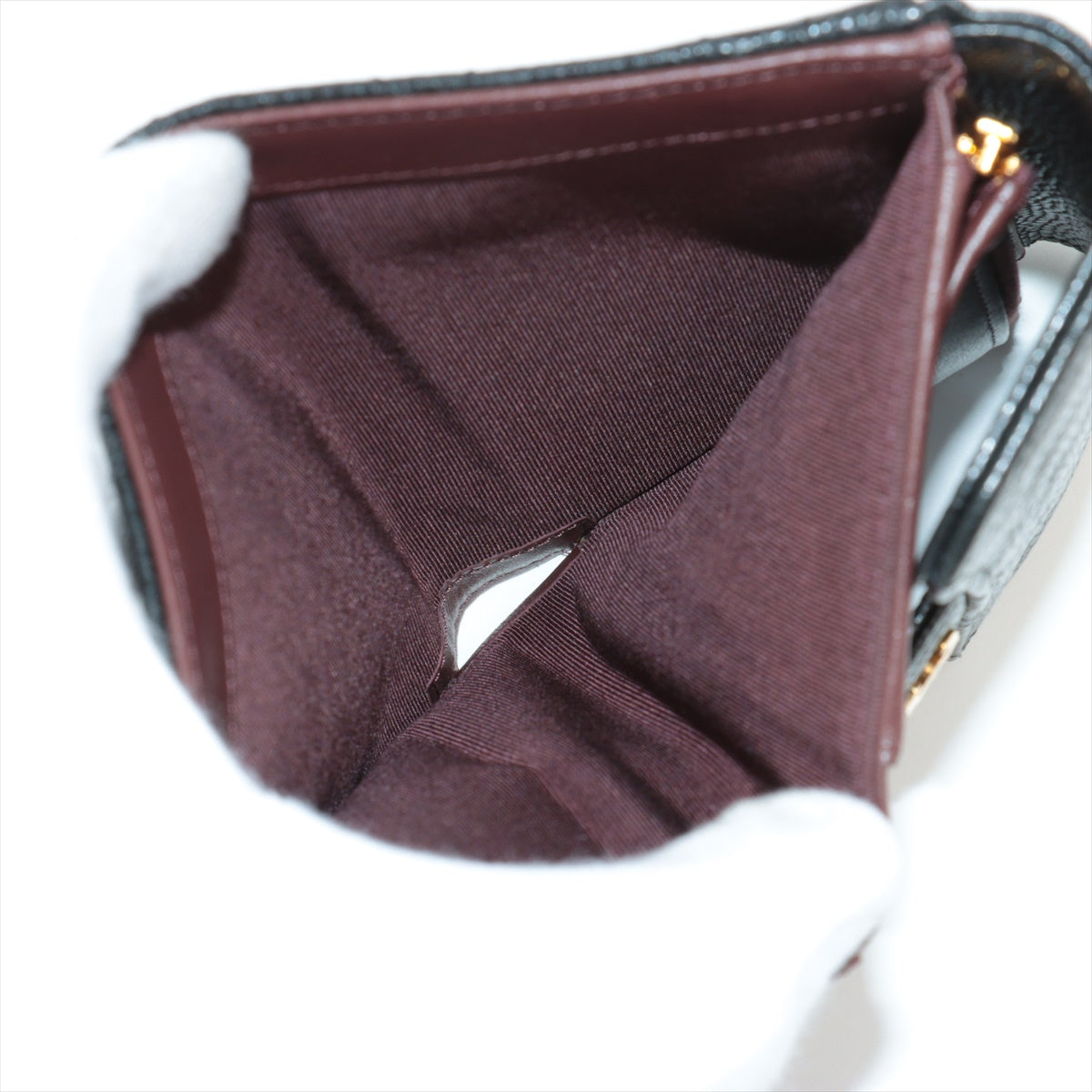 Chanel Black Caviar Leather Compact Wallet for Women | Luxury Small Card Holder | Perfect for Everyday Use & Travel