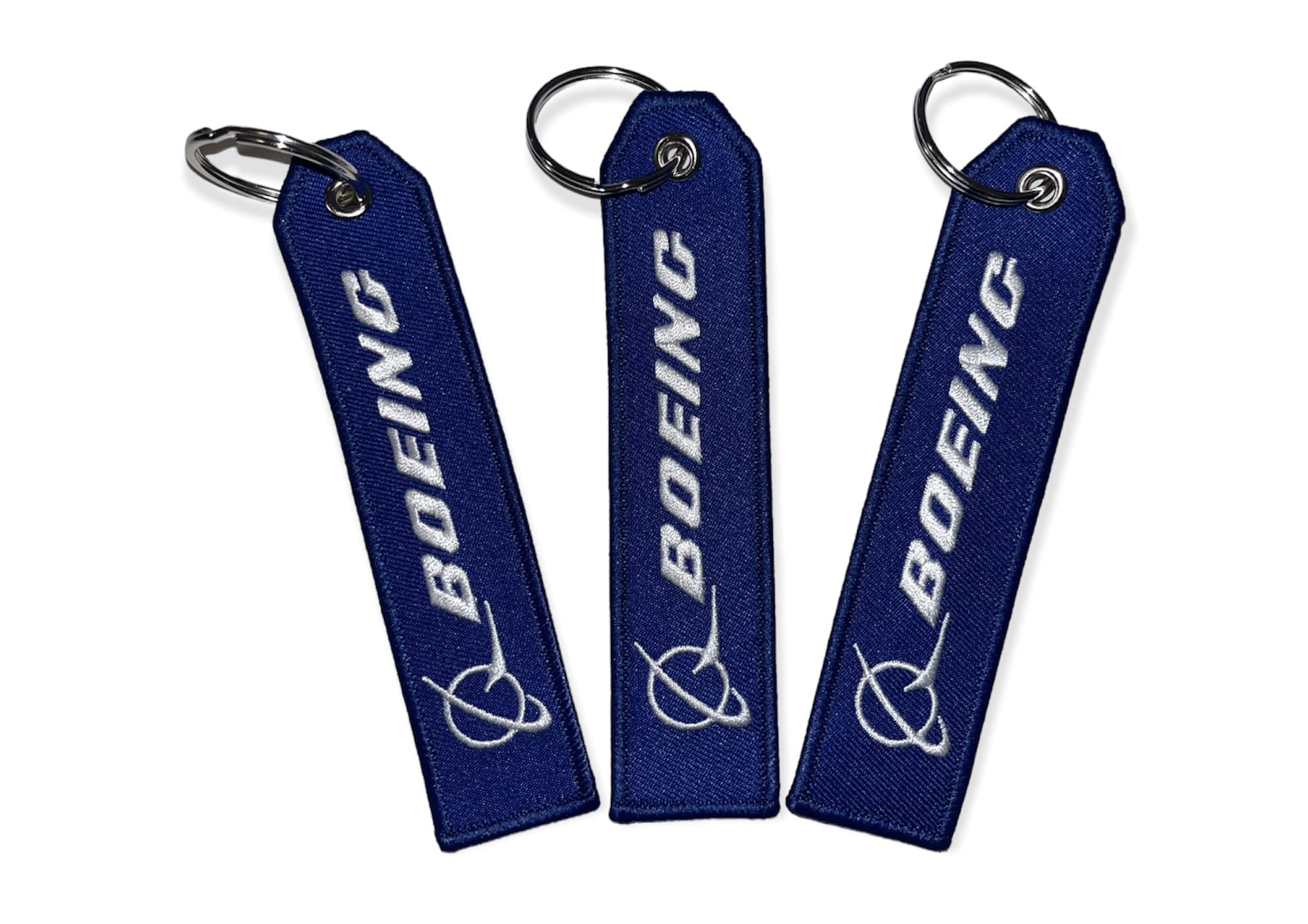 Boeing Airplane Keychain & Luggage Tag Set - 3 Pack with Airline Logo in Blue | Perfect for Travel Enthusiasts & Aviation Lovers