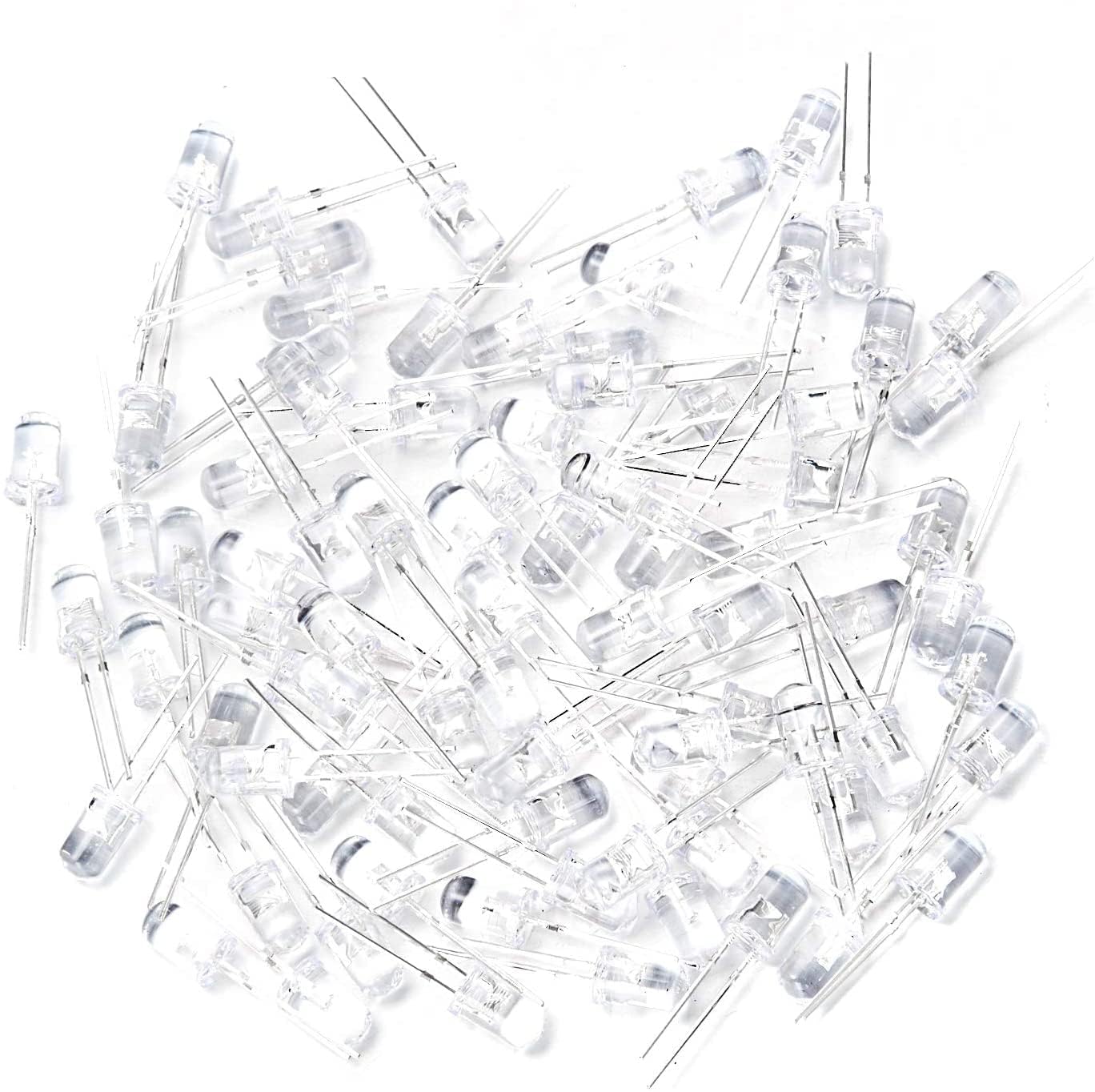 100PCS Super Bright 5mm Round UV/Purple LED Diodes - F5 LED Lights for DIY Projects, Halloween Decorations, and Party Lighting