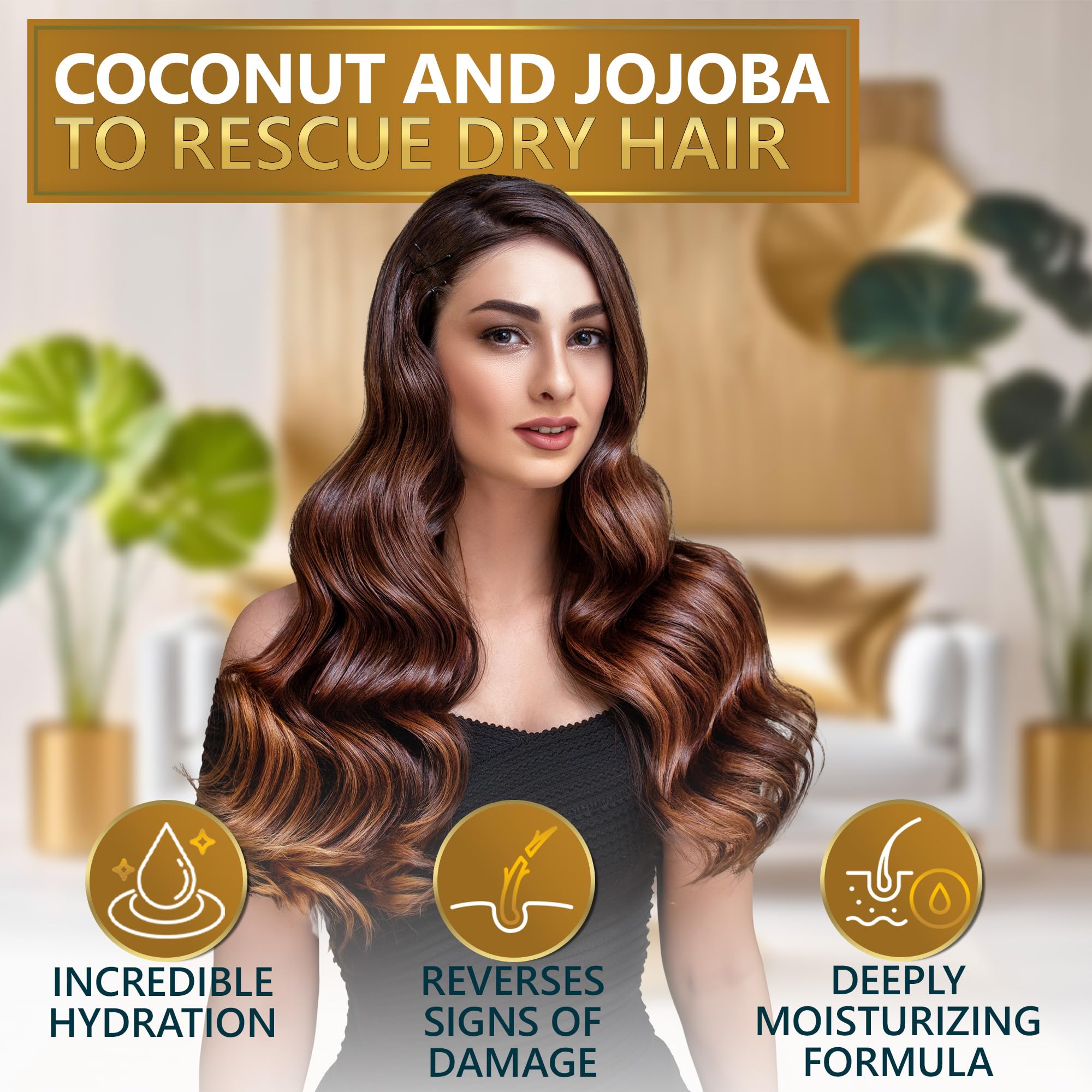 **Organic Coconut Shampoo & Conditioner Set - Sulfate & Paraben Free, Deep Moisturizing with Jojoba Oil - Hydrates Scalp & Repairs Dry, Damaged Hair - Perfect for Daily Hair Care & Salon-Quality Treatment at Home**