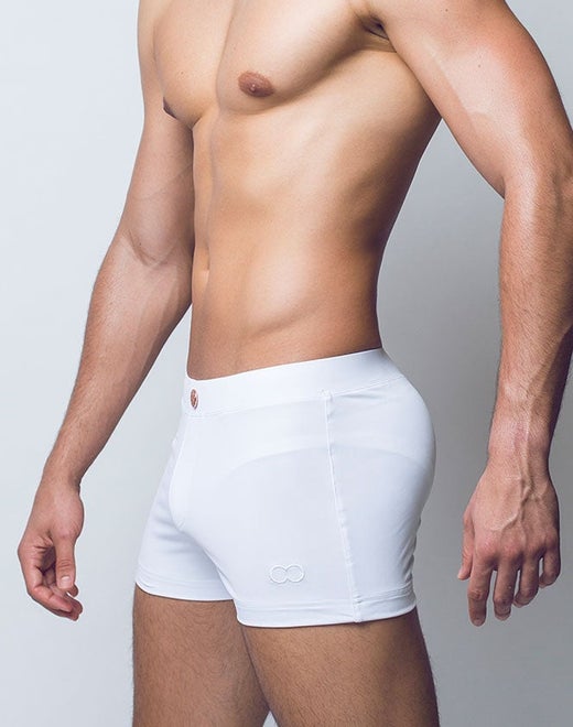 V60 Bondi Series 1 Men's Swim Trunks - Quick Dry Beach Shorts with Mesh Liner, White - Perfect for Swimming, Surfing & Summer Vacations