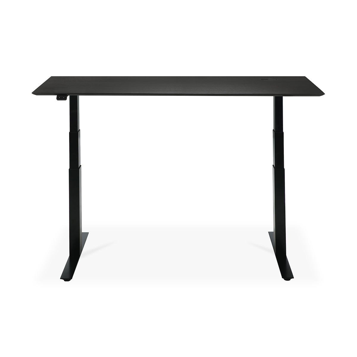 Adjustable Rectangle Desk with Cable Management - 160cm Oak Black & Black Home Office Desk for Work or Study | Ergonomic EU Design