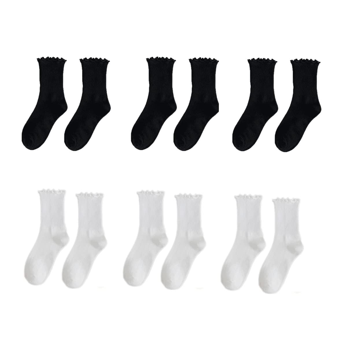 GuaziV Women's Ruffle Crew Socks - Colorful Fashion Novelty Socks for Casual Wear, Workout, and Everyday Outfits