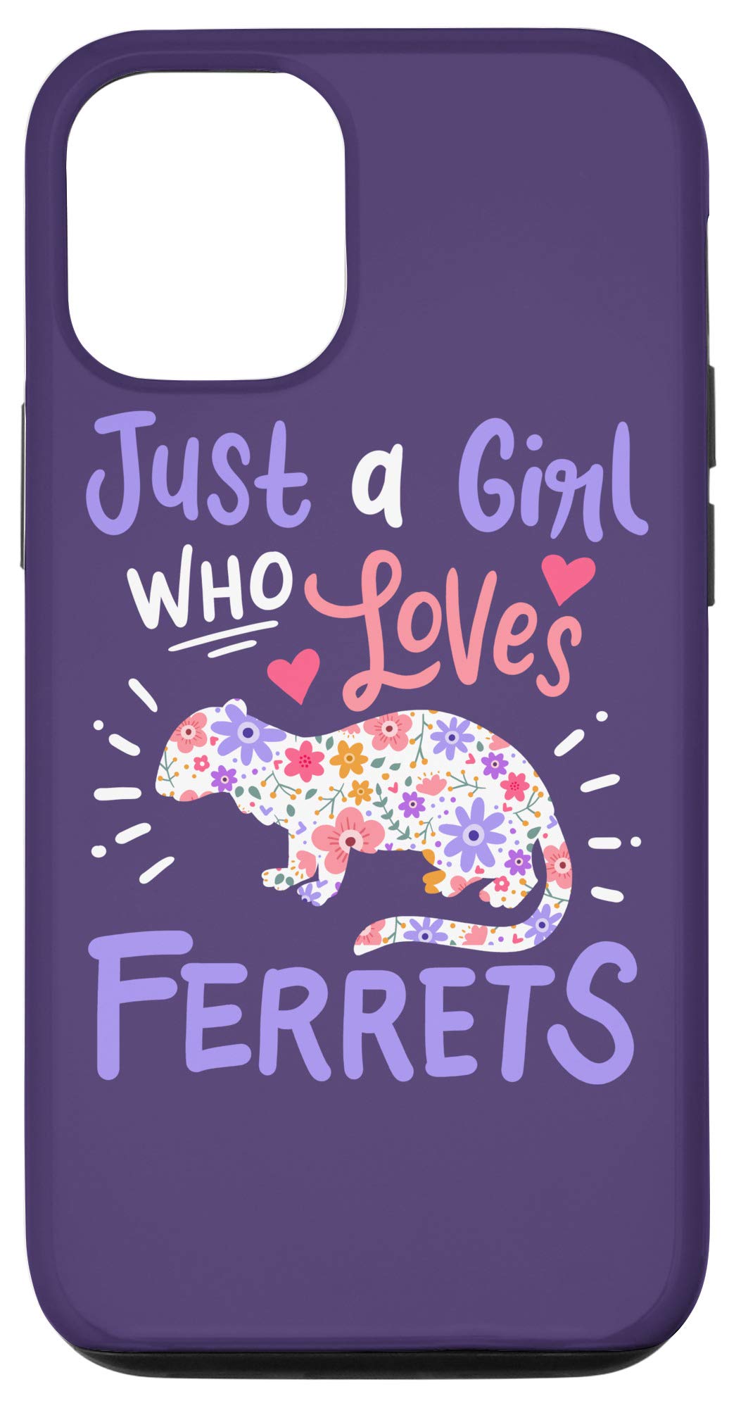iPhone 12/12 Pro Ferret Lover Case - Cute Ferret Design Protective Phone Cover for Women & Girls - Perfect Gift for Ferret Owners & Animal Enthusiasts (Ideal for Daily Use, Work, School & Travel)