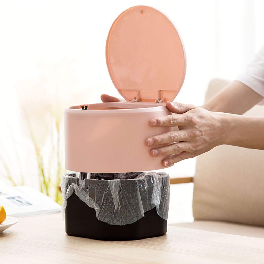 Mini Pop-up Trash Can - Collapsible Leak-Proof Push-Type Round Garbage Bin for Desk, Car, Bathroom & Bedroom | Portable Stylish Waste Basket for Home, Office & Travel Use