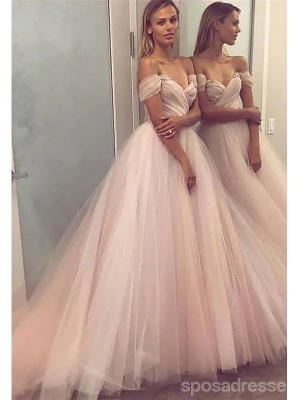 Elegant Pink A-Line Off Shoulder Maxi Long Party Prom Evening Dress - Perfect for Formal Events, Weddings & Special Occasions