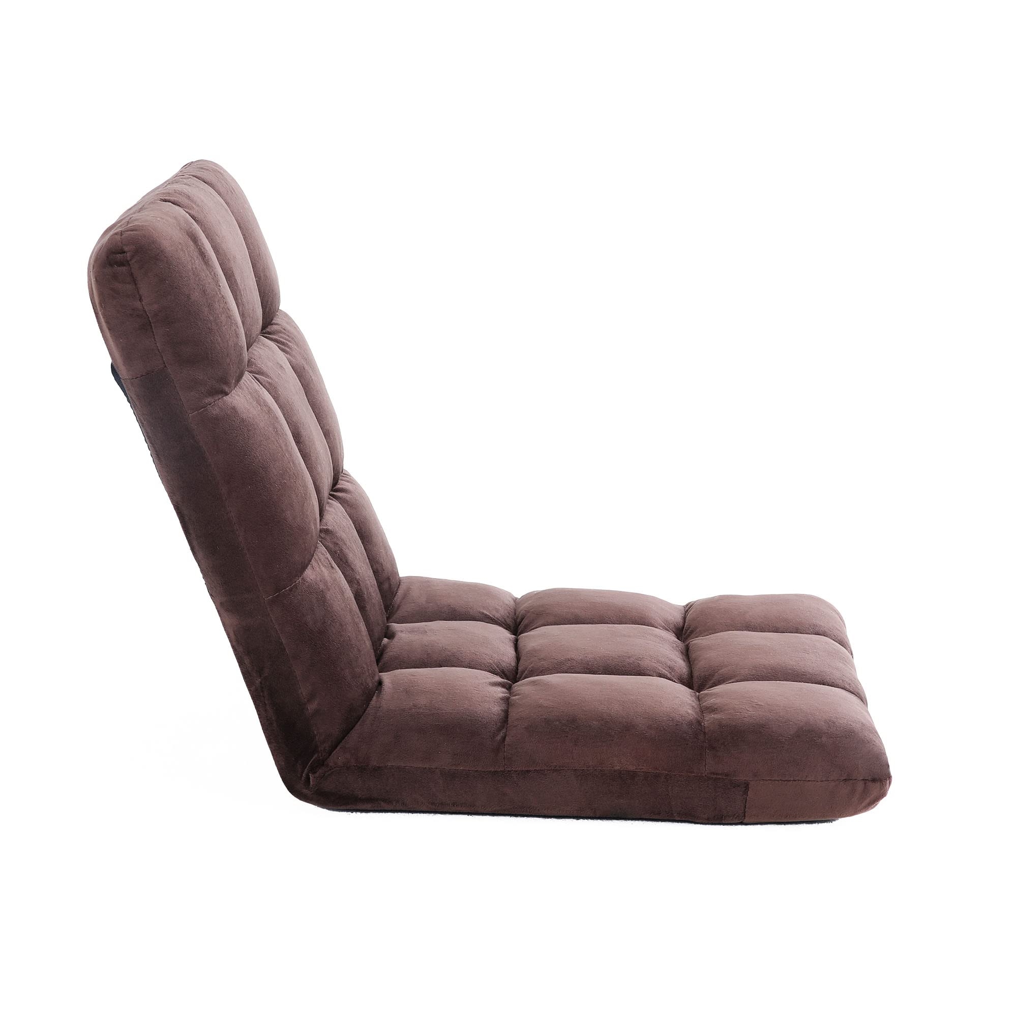 42-Position Adjustable Backrest Floor Sofa Chair - Upholstered Lounge Chair for Meditation, Reading & Gaming - Foldable Lazy Chair for Living Room, Bedroom & Home Theater (Brown) - Perfect for Relaxation, Yoga & Movie Nights