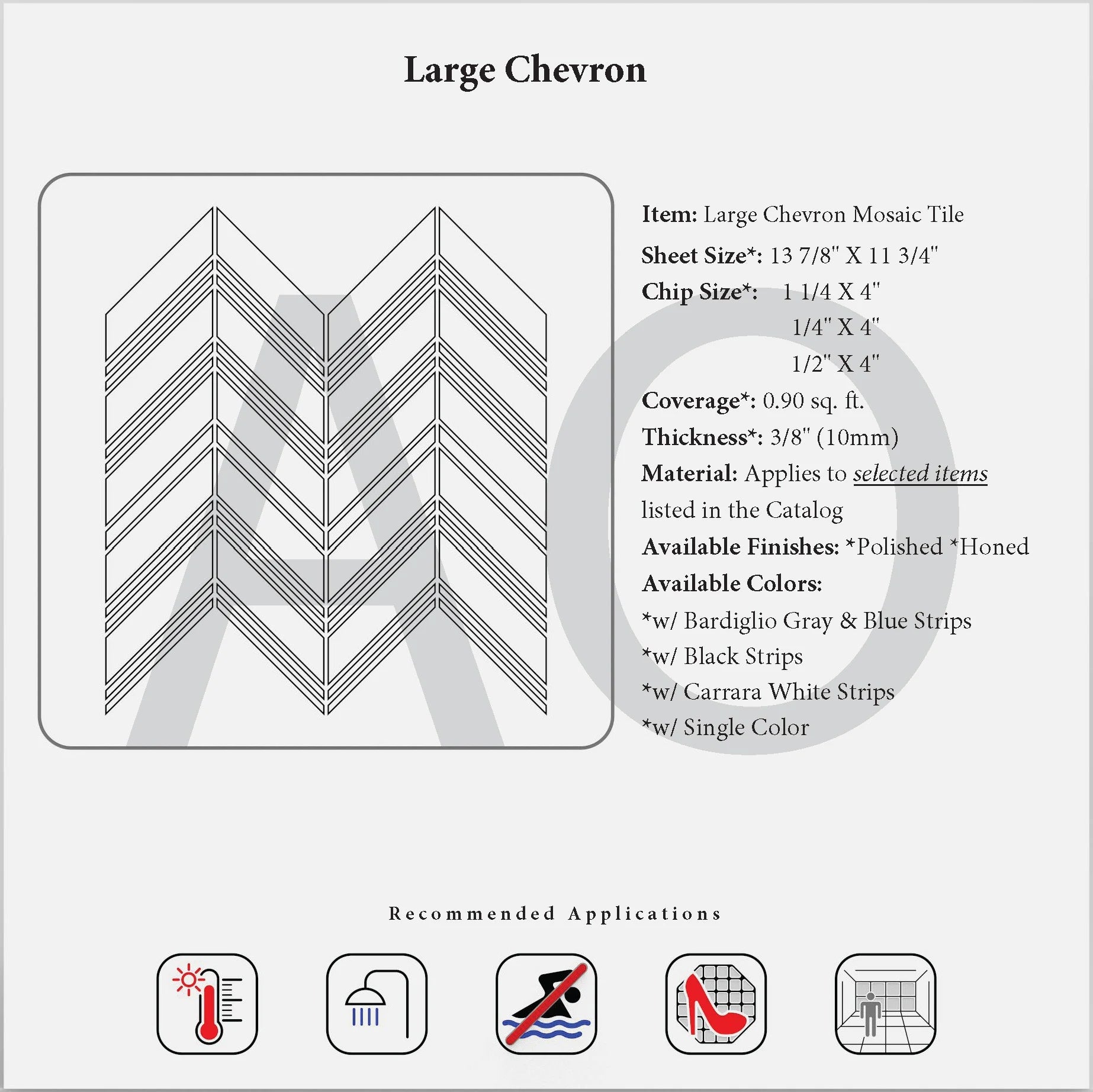 White Thassos Marble Chevron Mosaic Tile - Premium Natural Stone Backsplash for Kitchen, Bathroom & Shower - Elegant Hexagon Pattern for Walls and Floors