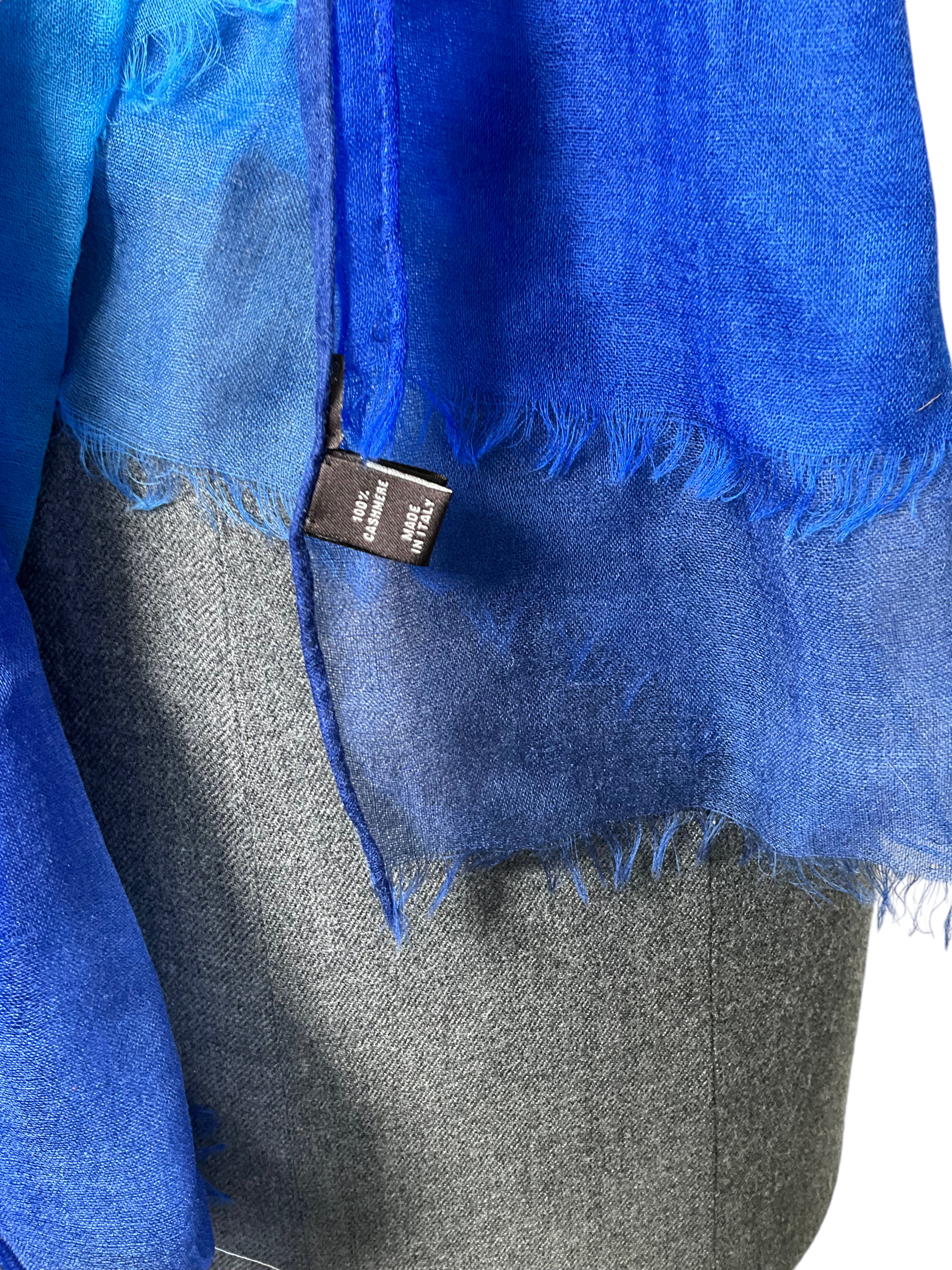 LORO PIANA Ombre Cashmere Fringe Trim Scarf - Luxury Soft Warm Winter Shawl for Women - Perfect for Cold Weather, Office & Evening Outfits