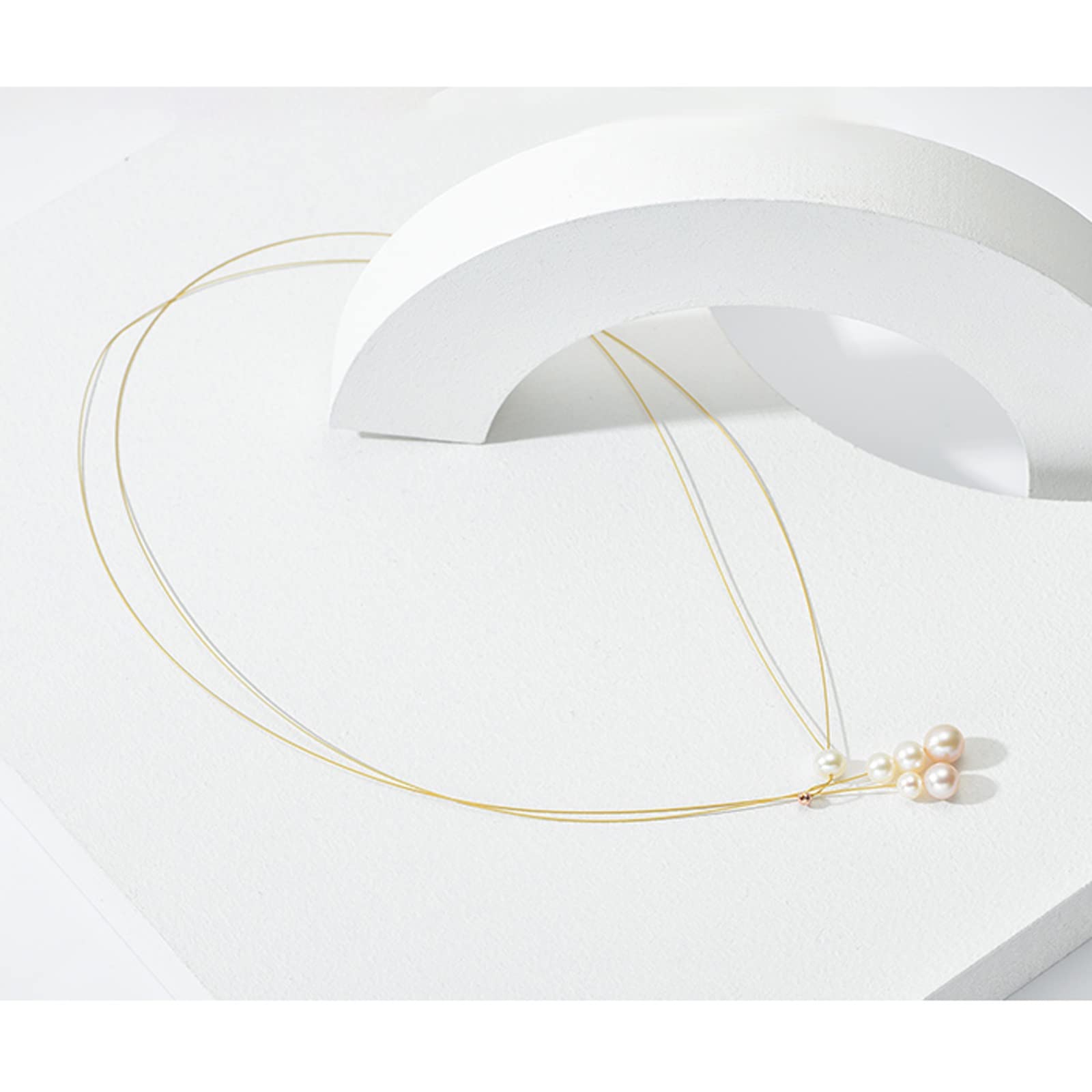 Elegant Round Freshwater Pearl Necklace for Women - Simple & Stylish Pearl Jewelry Gift with Pendant - Perfect for Weddings, Parties & Everyday Wear