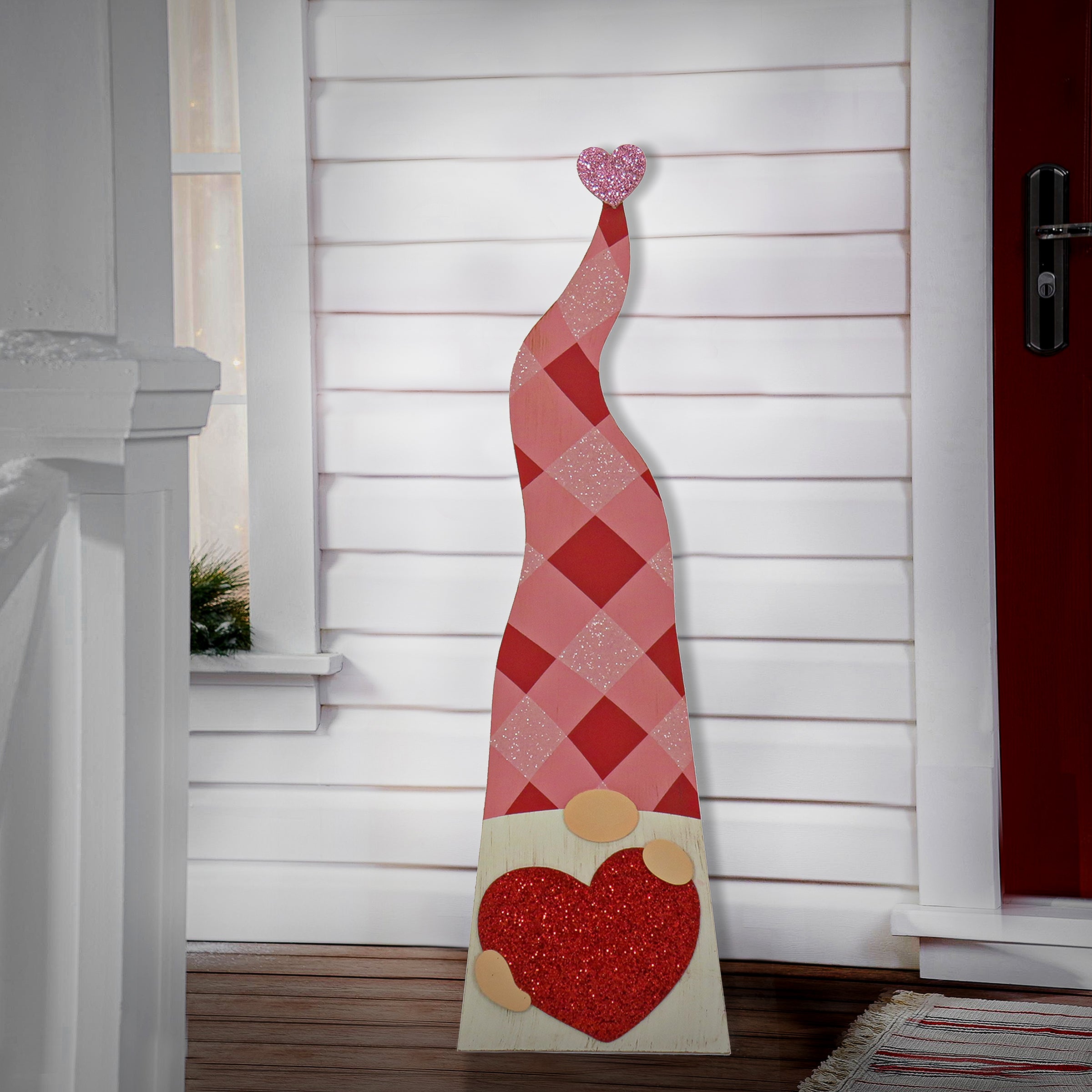 36 in. Valentine's Day Heart Gnomes Porch Decorations - Outdoor Garden Decor for Valentine's Day, Christmas, and Home Party Decorations