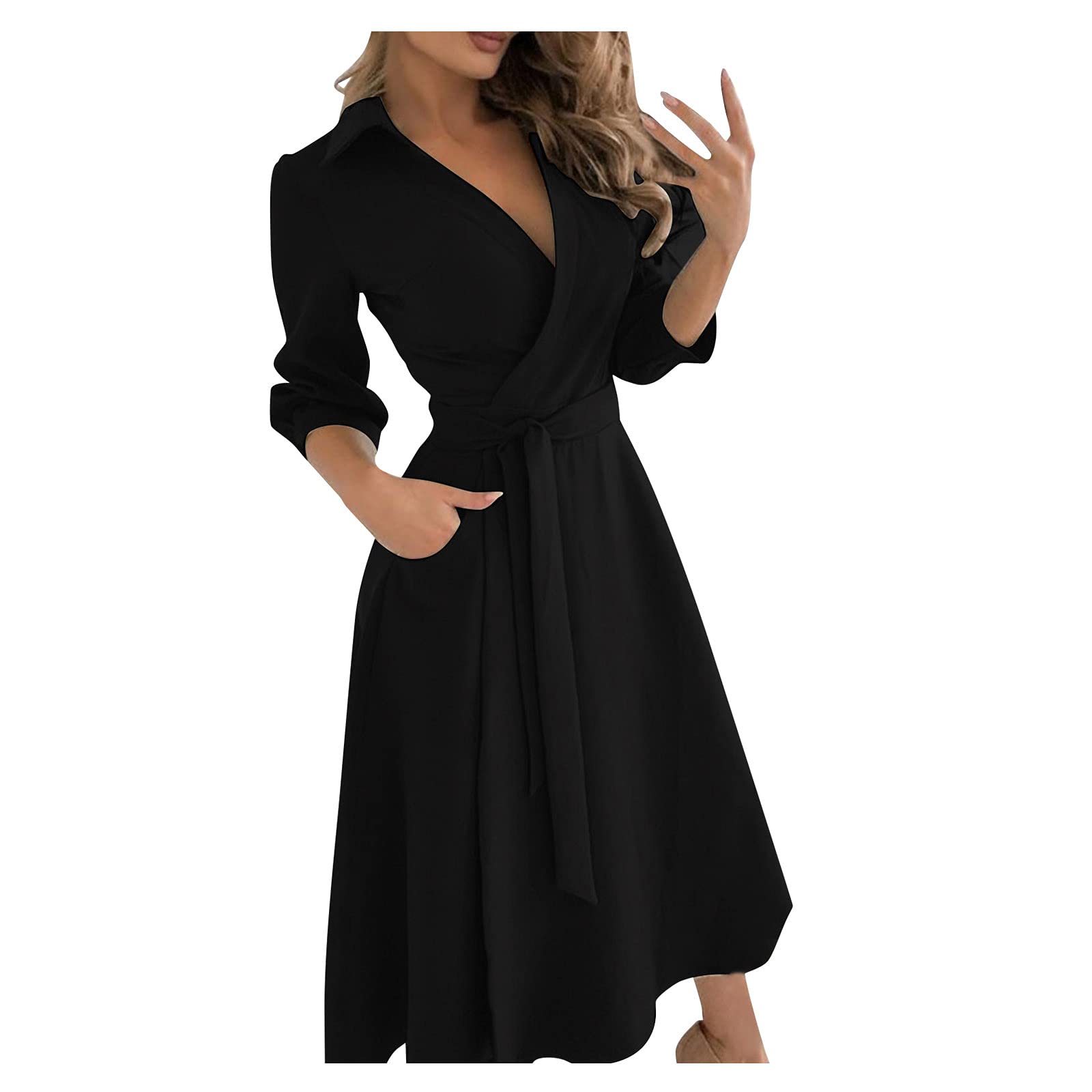 Elegant Black Maxi Dress for Women - Flowy Long Dress for Beach, Wedding, Party & Evening Wear - Sexy & Comfortable Plus Size XXL (Black 1)