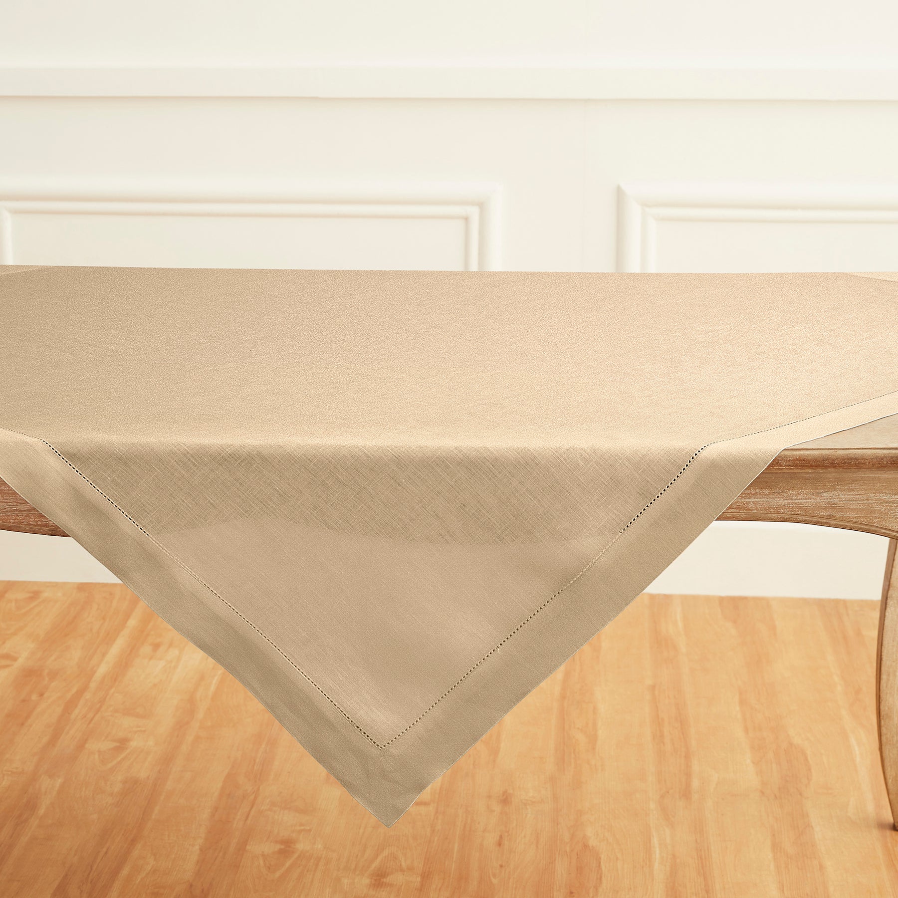 Classic Hemstitch Table Throw - Elegant Linen Table Runner for Dining Room Decor, Wedding & Holiday Table Settings