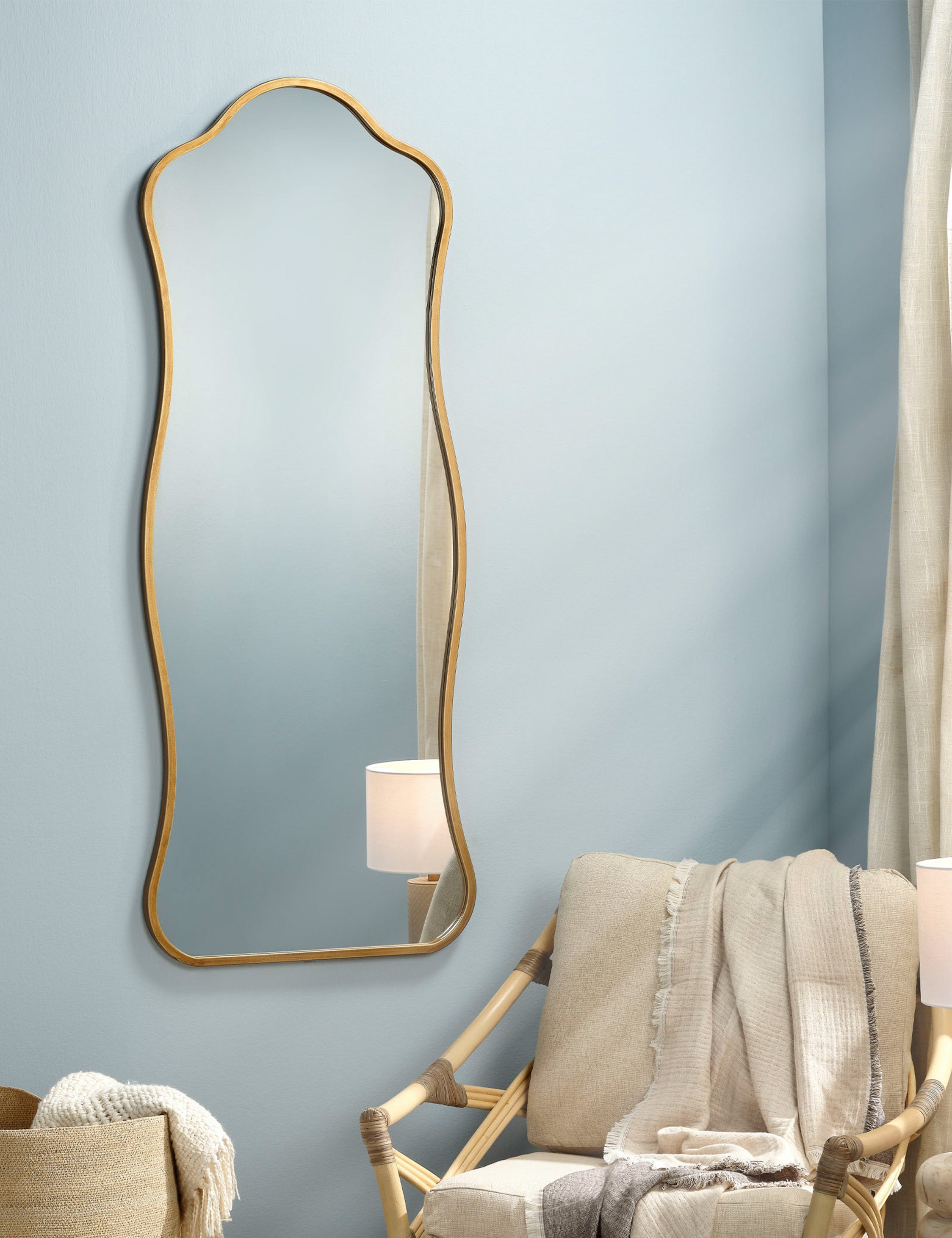 Everin Full Length Floor Mirror - Large Standing Mirror for Bedroom, Living Room, and Dressing Area - 180° Adjustable Leaner Mirror with Anti-Tip Design for Home Decor & Outfit Checks