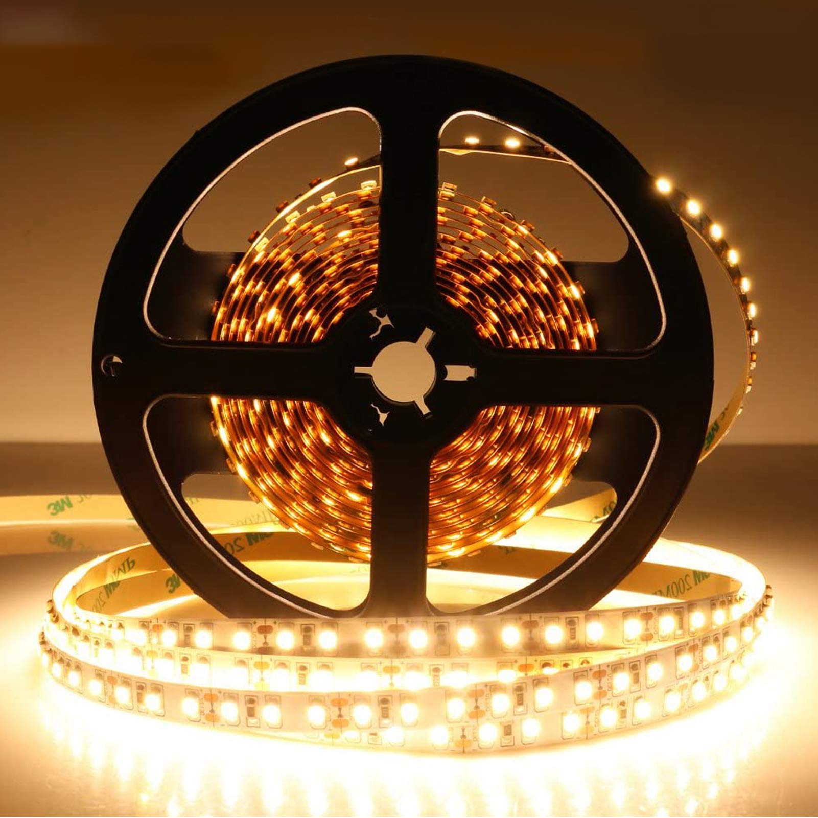 LightingWill LED Strip Lights 16.4Ft/5M, 300 LEDs Ultra Warm White 2700K-3000K, Flexible Ribbon with Adhesive Tape - Perfect for Bedroom, Kitchen, and Living Room Lighting Decor