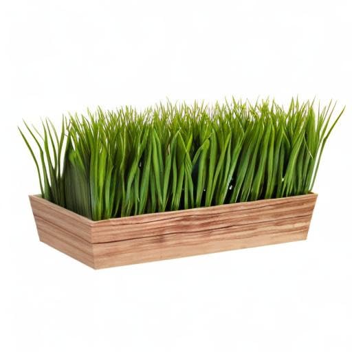 Nearly Natural 20 Inch Vanilla Grass Artificial Plant in Decorative Planter - Realistic Fake Grass for Home Office Decor, Table Centerpiece, and Indoor Greenery