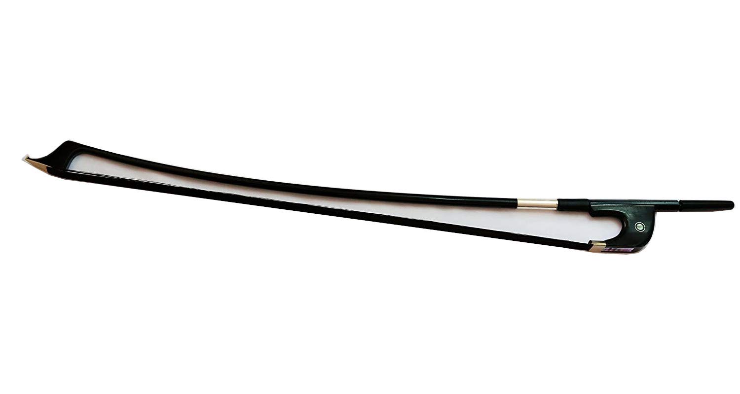 Vio Music® Carbon Fiber Upright Bass Bow with Natural Black Horsehair - German Style 1/4 Size for Orchestral & Jazz Performances | Professional Double Bass Bow for Musicians & Students