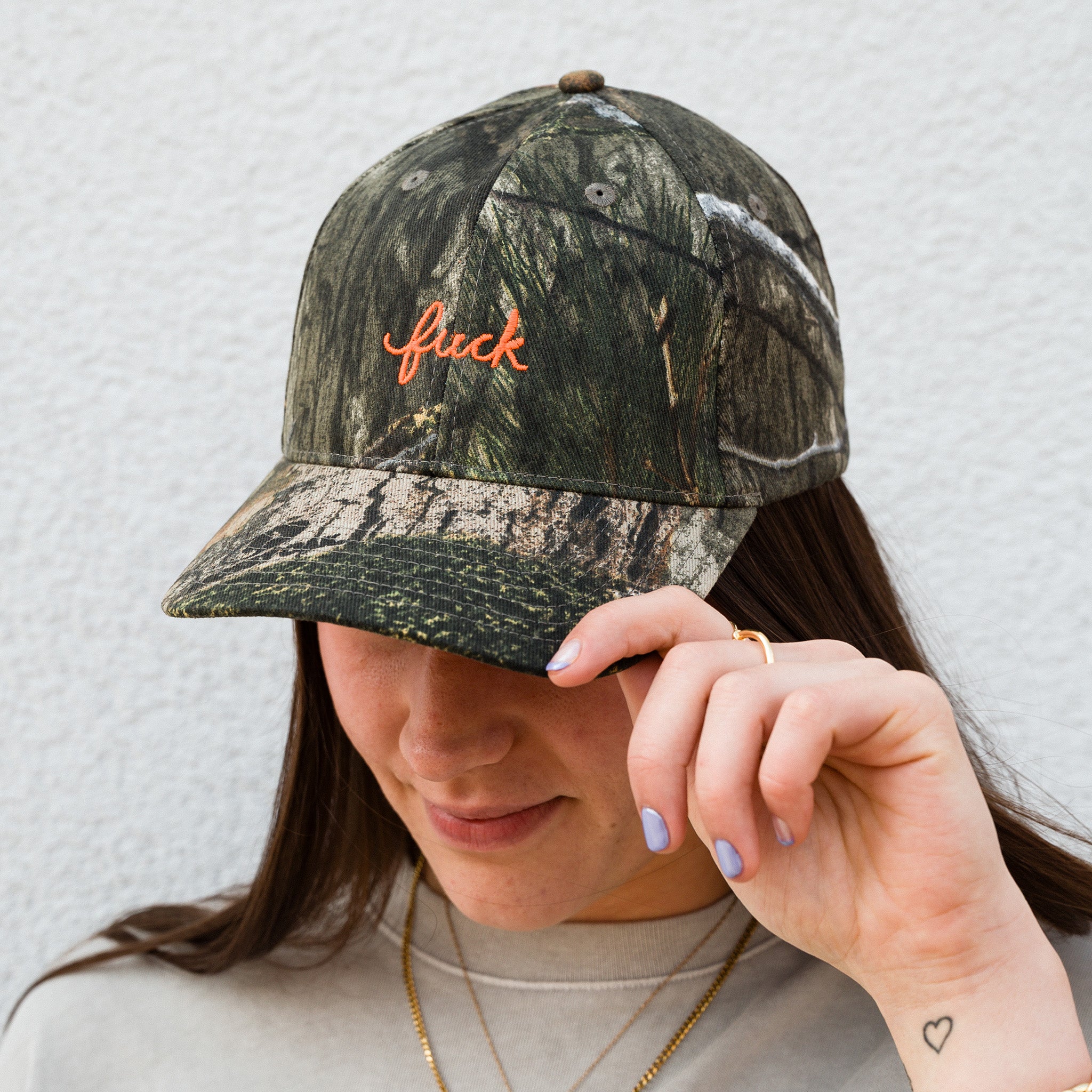 Camo Baseball Cap with Script - Adjustable & Stylish for Outdoor, Hunting, and Casual Wear