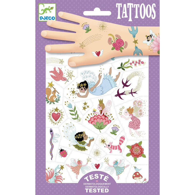 Djeco Kids Temporary Tattoos - 50+ Fun Mixed Designs for Boys & Girls - Safe, Non-Toxic Body Art for Parties, Birthdays & Playtime
